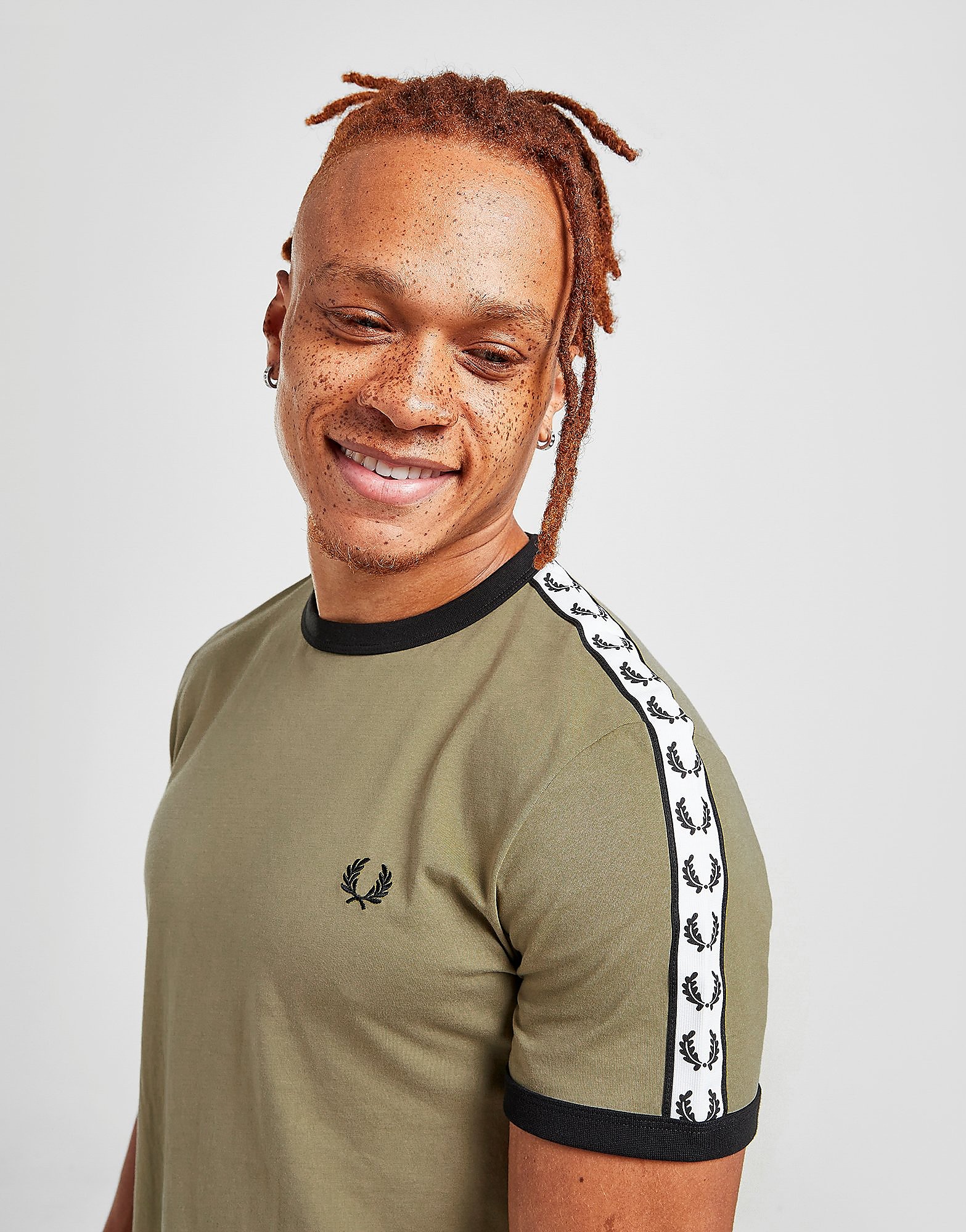 

Fred Perry Taped Ringer T-Shirt - Green - Mens, Green
