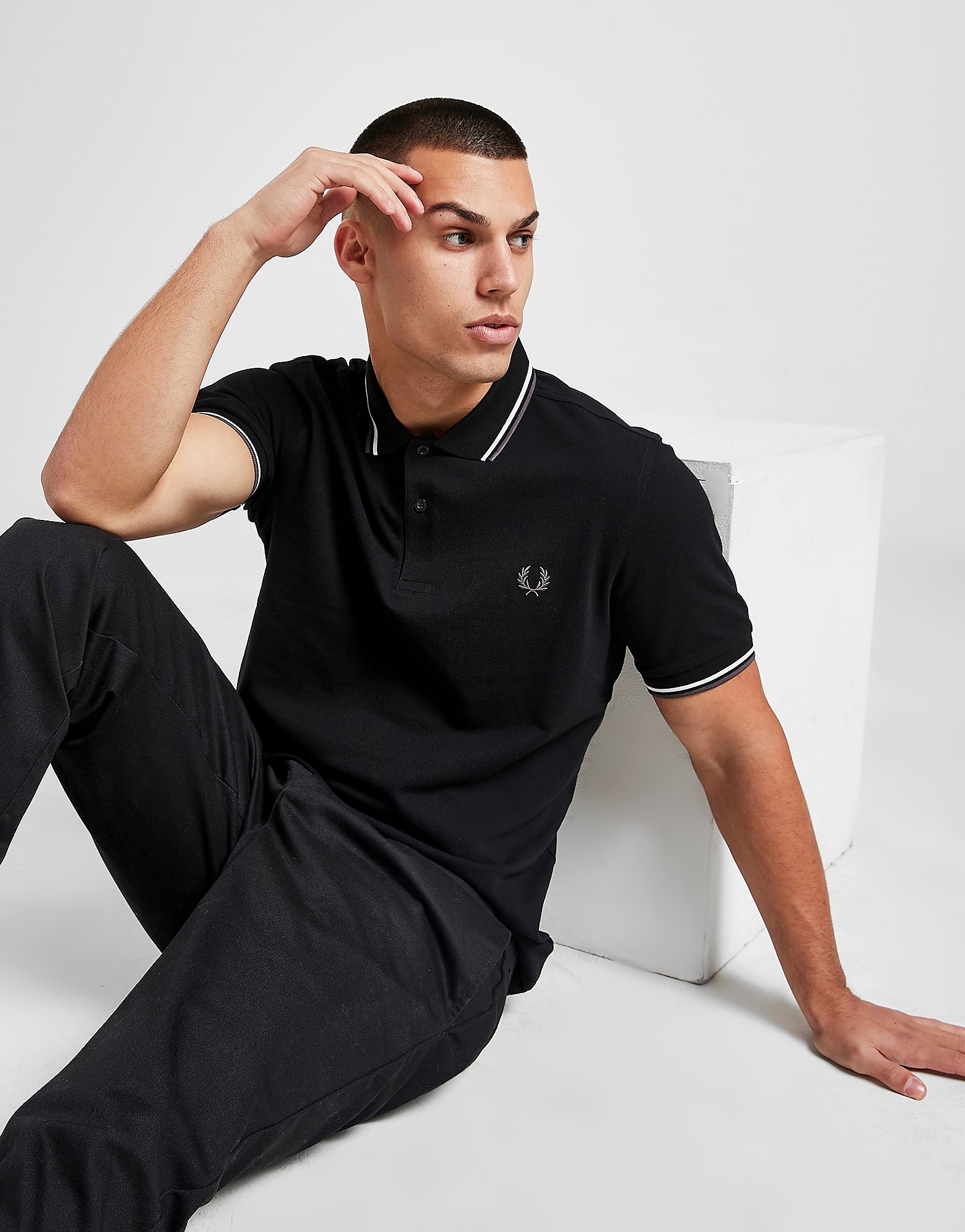 

Fred Perry Twin Tipped Polo Shirt - Black - Mens, Black