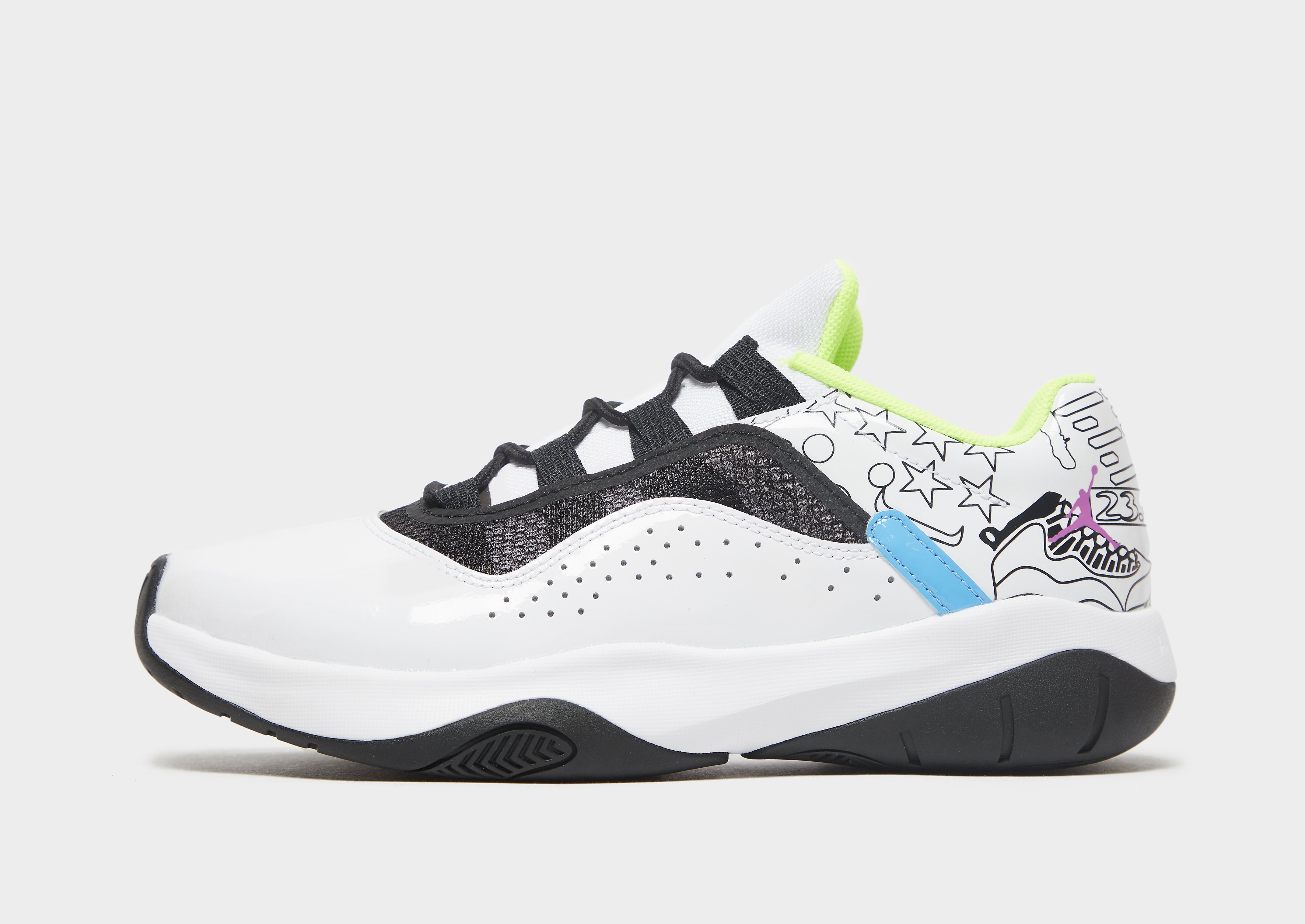

Jordan Air 11 CMFT Low SE Junior - White/Volt/Hyper Violet/Black - Kids, White/Volt/Hyper Violet/Black