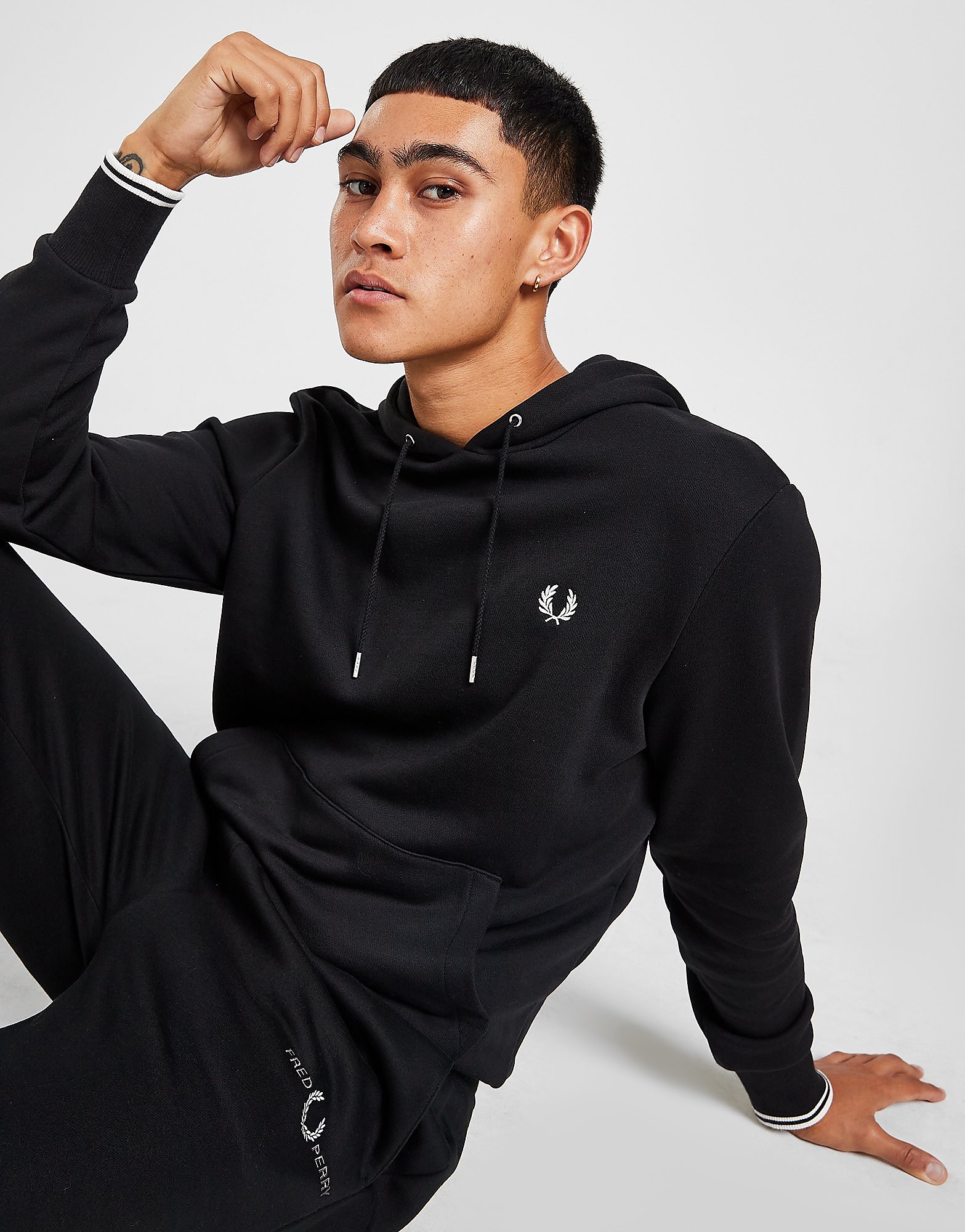 

Fred Perry Twin Tipped Hoodie - Black - Mens, Black