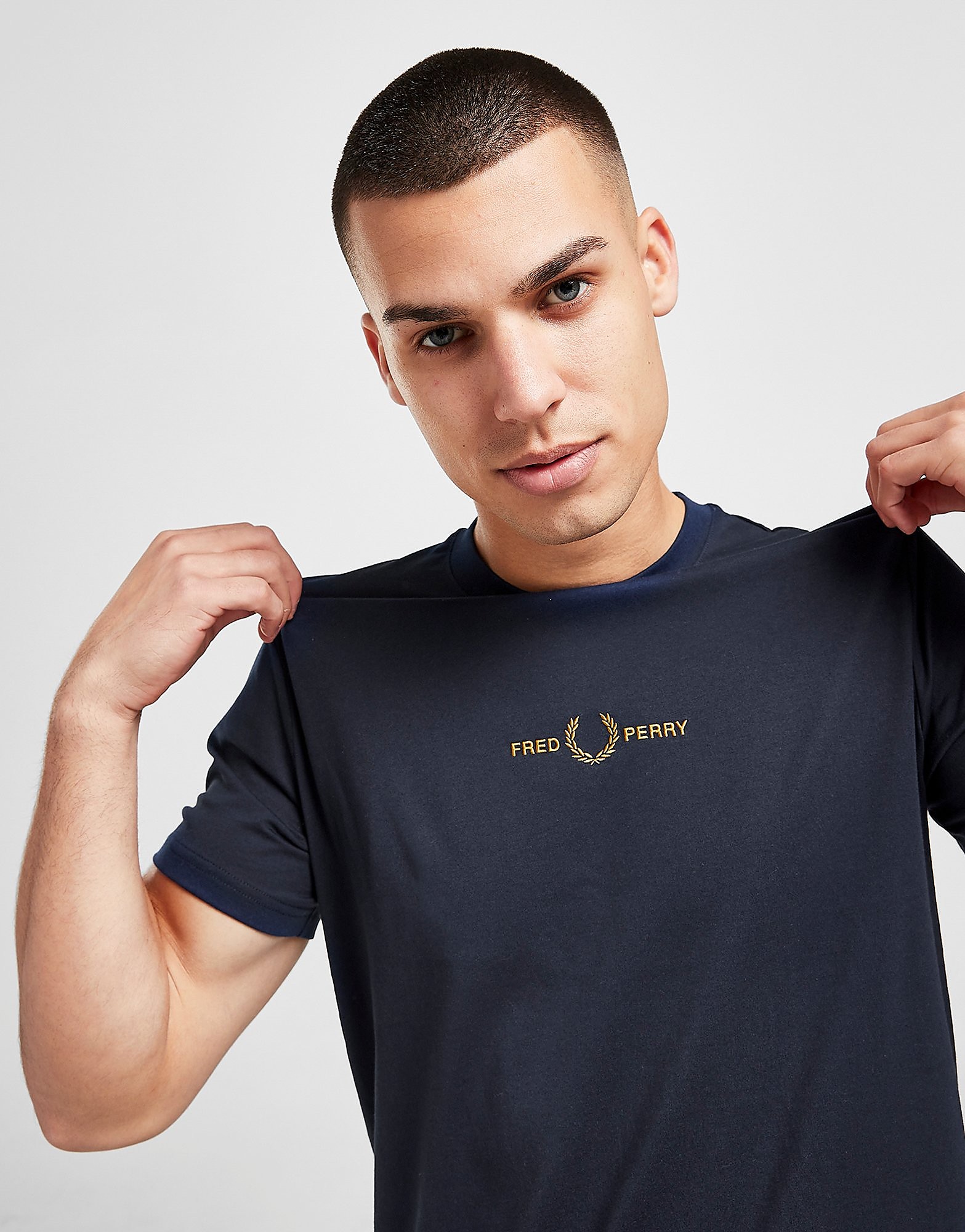 

Fred Perry Embroidered Logo T-Shirt - Blue - Mens, Blue