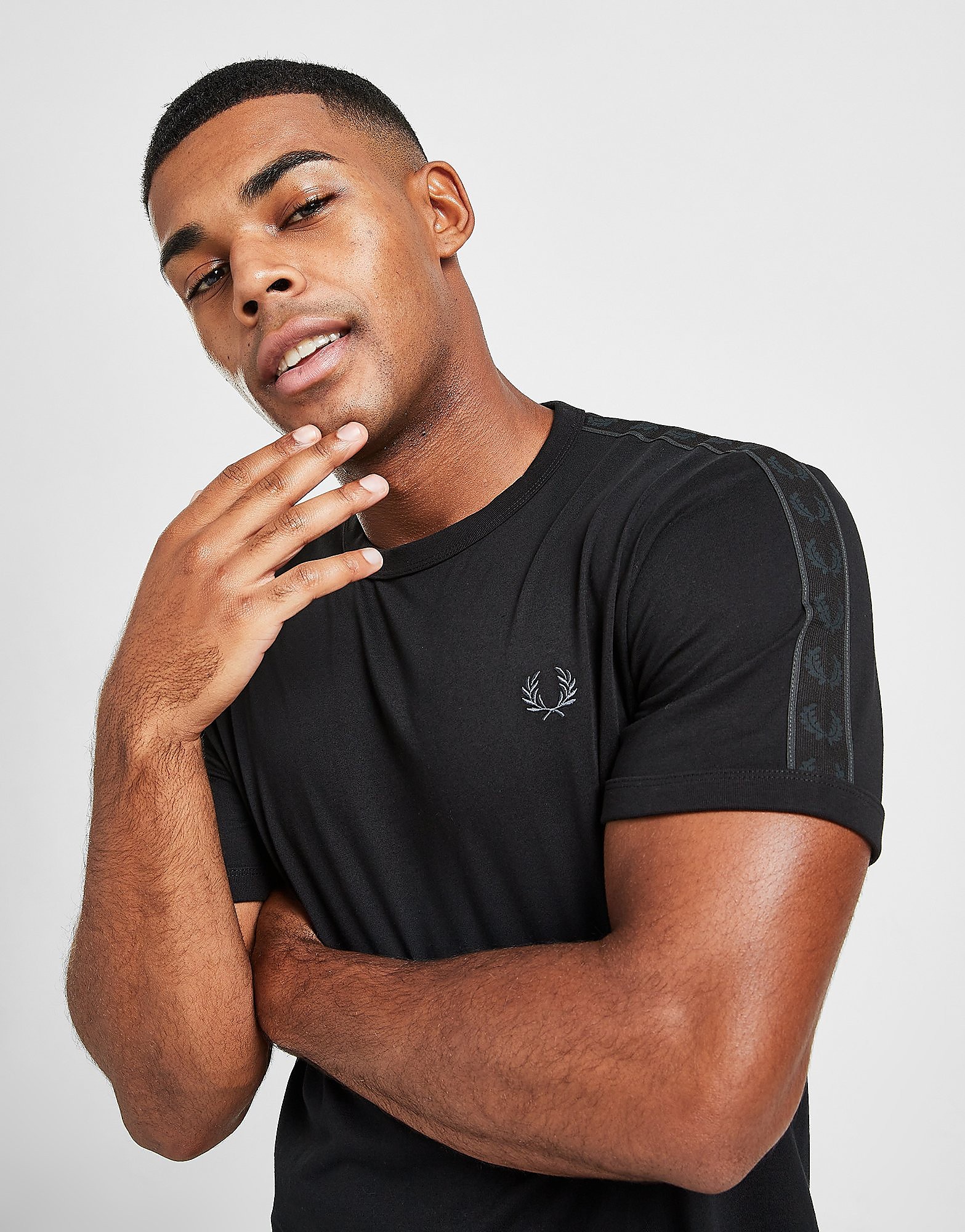 

Fred Perry Tonal Ringer T-Shirt - Black - Mens, Black
