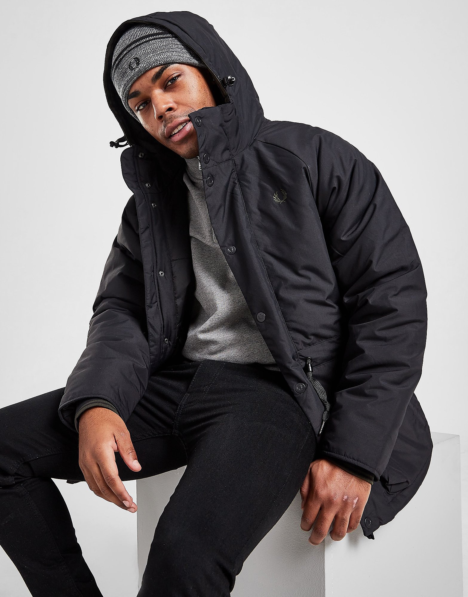 

Fred Perry Padded Zip Jacket - Black - Mens, Black