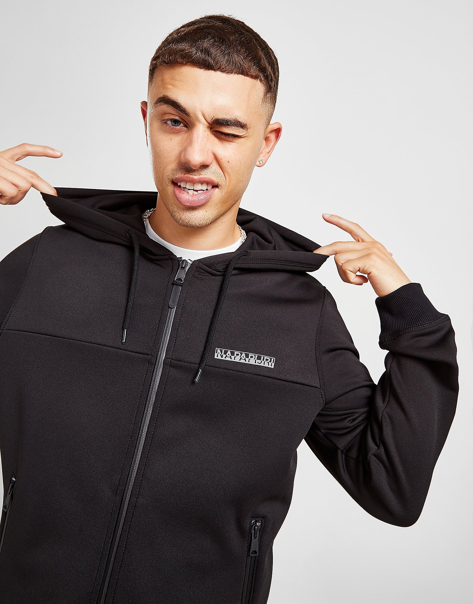 

Napapijri Poly Fleece Full Zip Hoodie - Only at JD - Black - Mens, Black