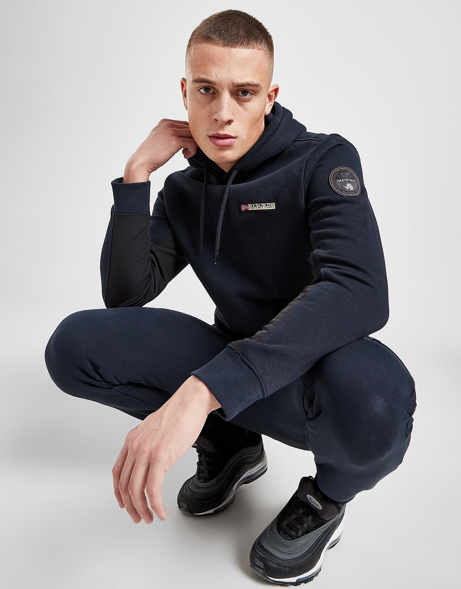 

Napapijri Woven Overlay Hoodie - Only at JD - Blue - Mens, Blue