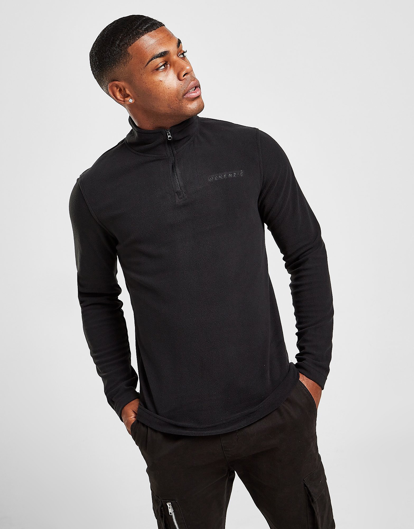 

McKenzie Essential 1/4 Zip Fleece Top - Only at JD - Black - Mens, Black