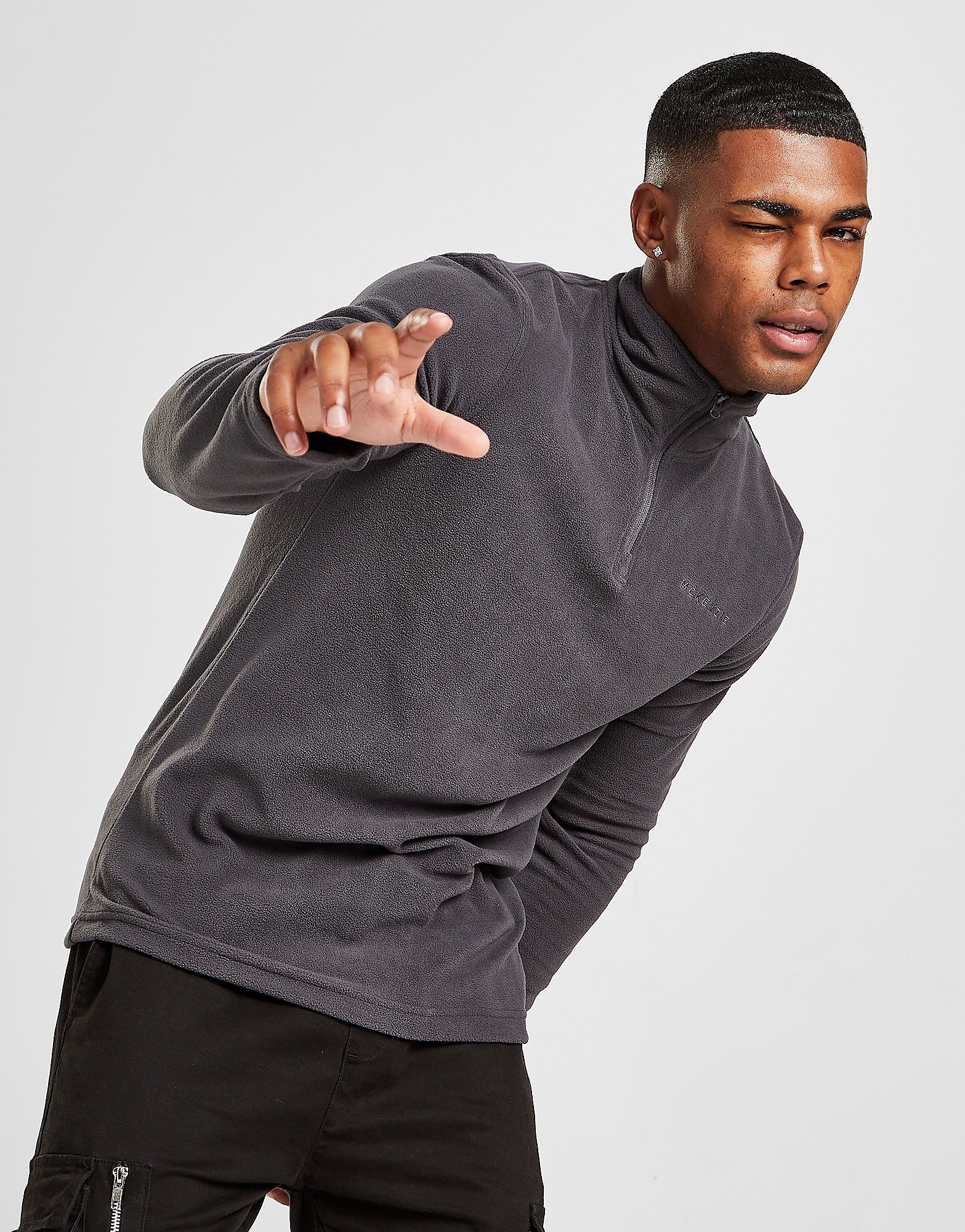 

McKenzie Essential 1/4 Zip Fleece Top - Only at JD - Grey - Mens, Grey