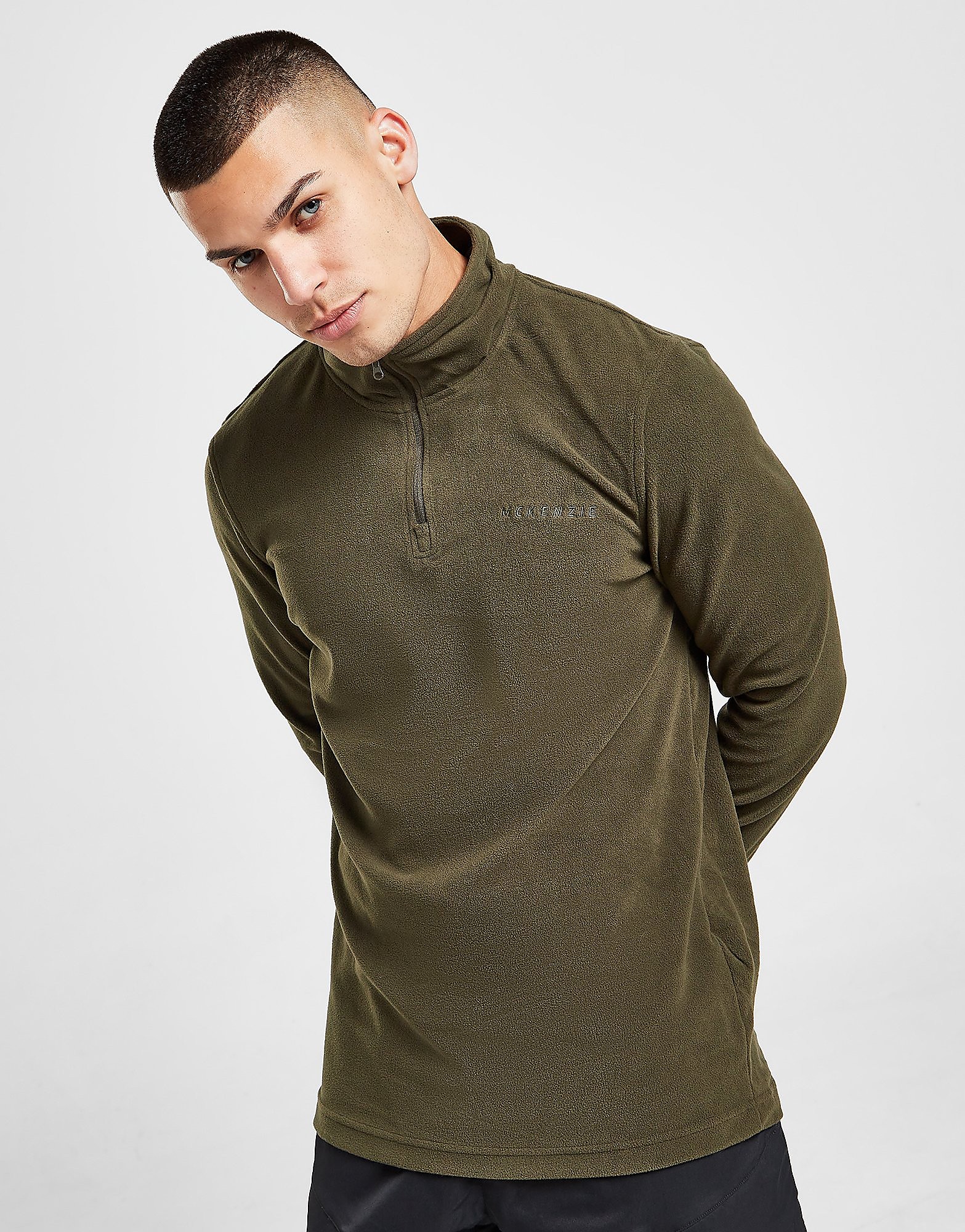 

McKenzie Essential 1/4 Zip Fleece Top - Only at JD - Green - Mens, Green