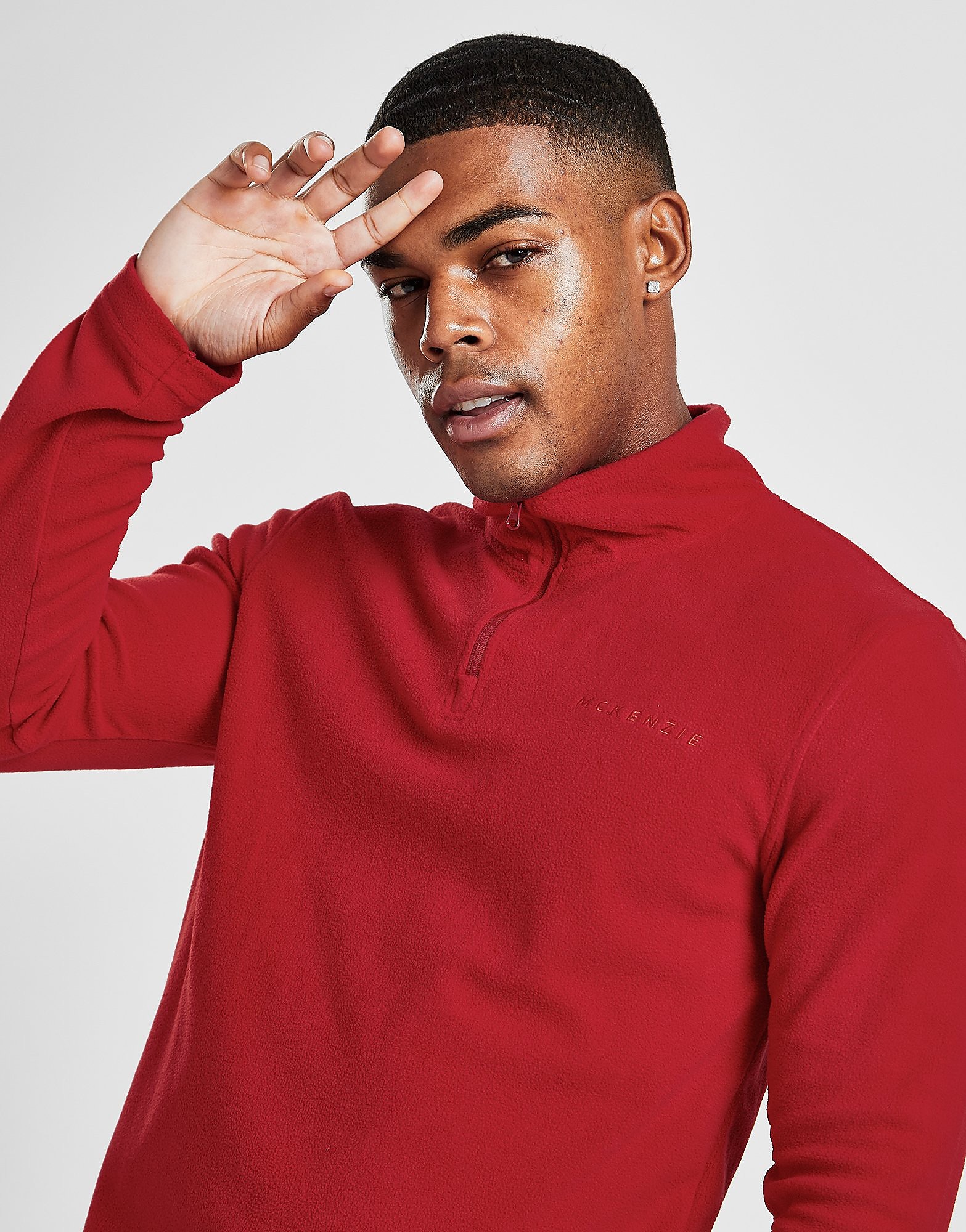 

McKenzie Essential 1/4 Zip Fleece Top - Only at JD - Red - Mens, Red