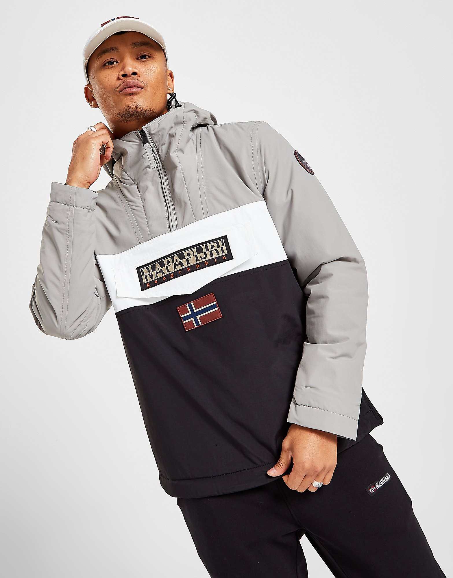 Napapijri Rainforest Winter Jacket - Grey/Black - Mens, Grey/Black