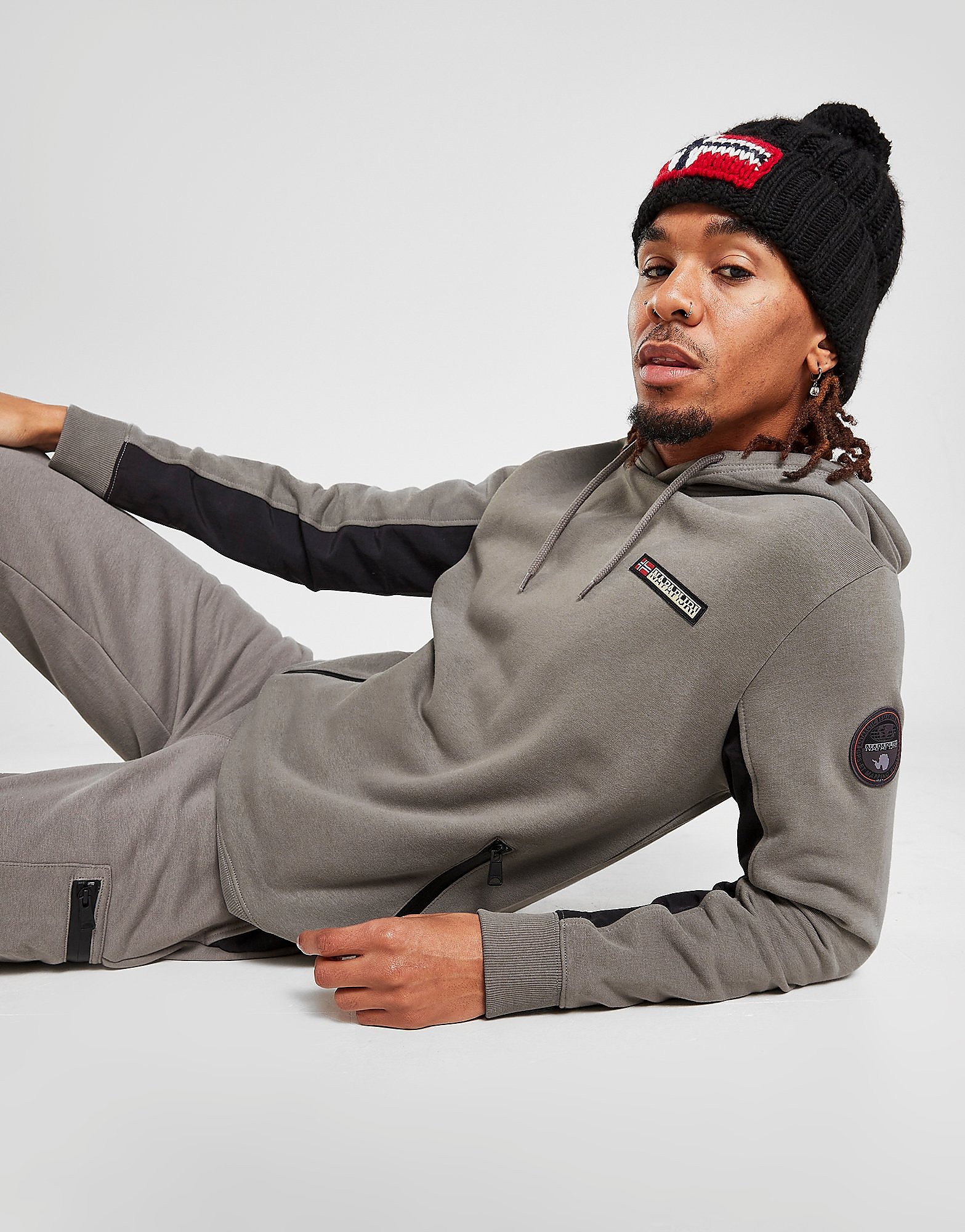 

Napapijri Woven Overlay Hoodie - Only at JD - Grey - Mens, Grey
