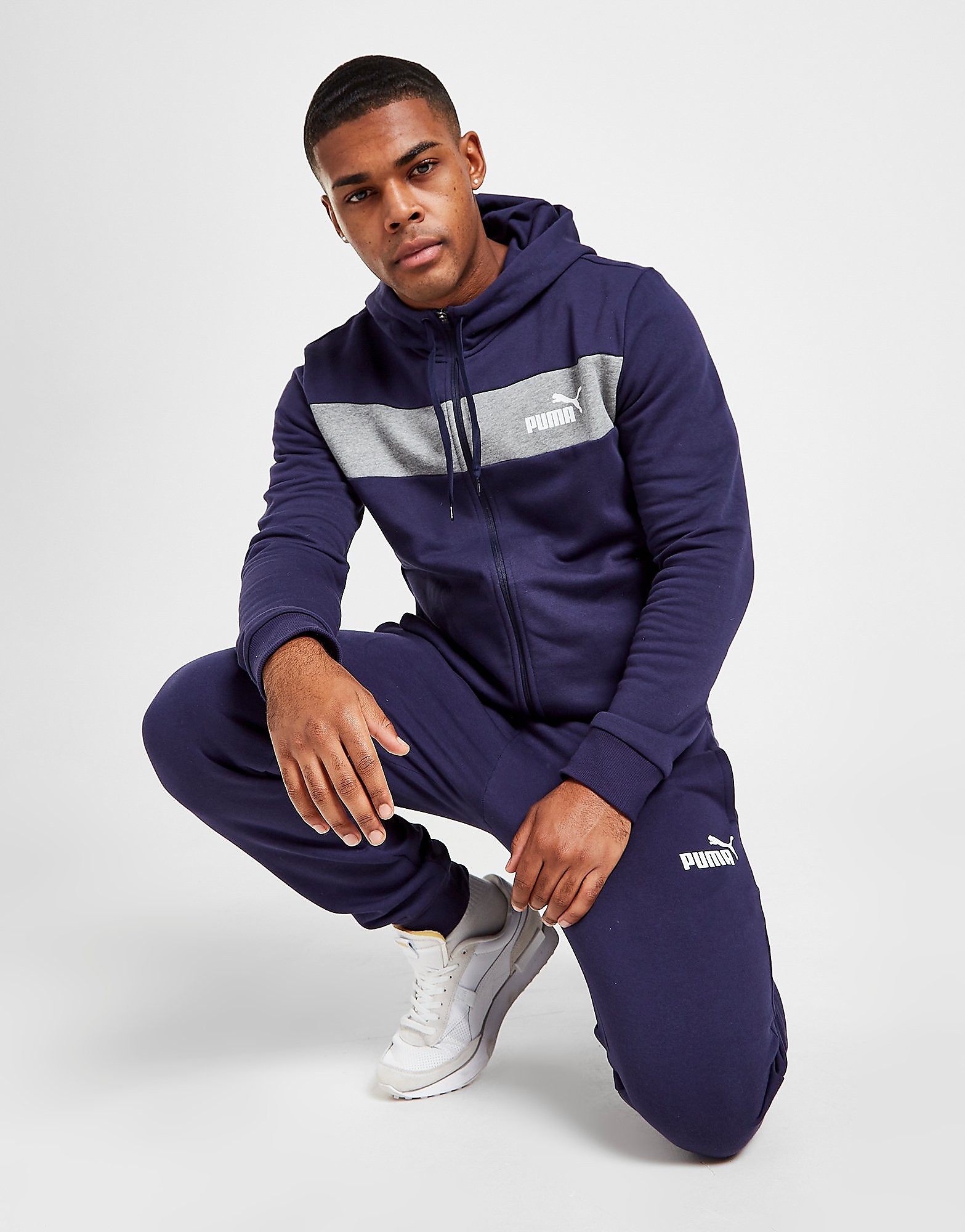 

Puma Fleece Full Zip Tracksuit - Only at JD - Navy - Mens, Navy