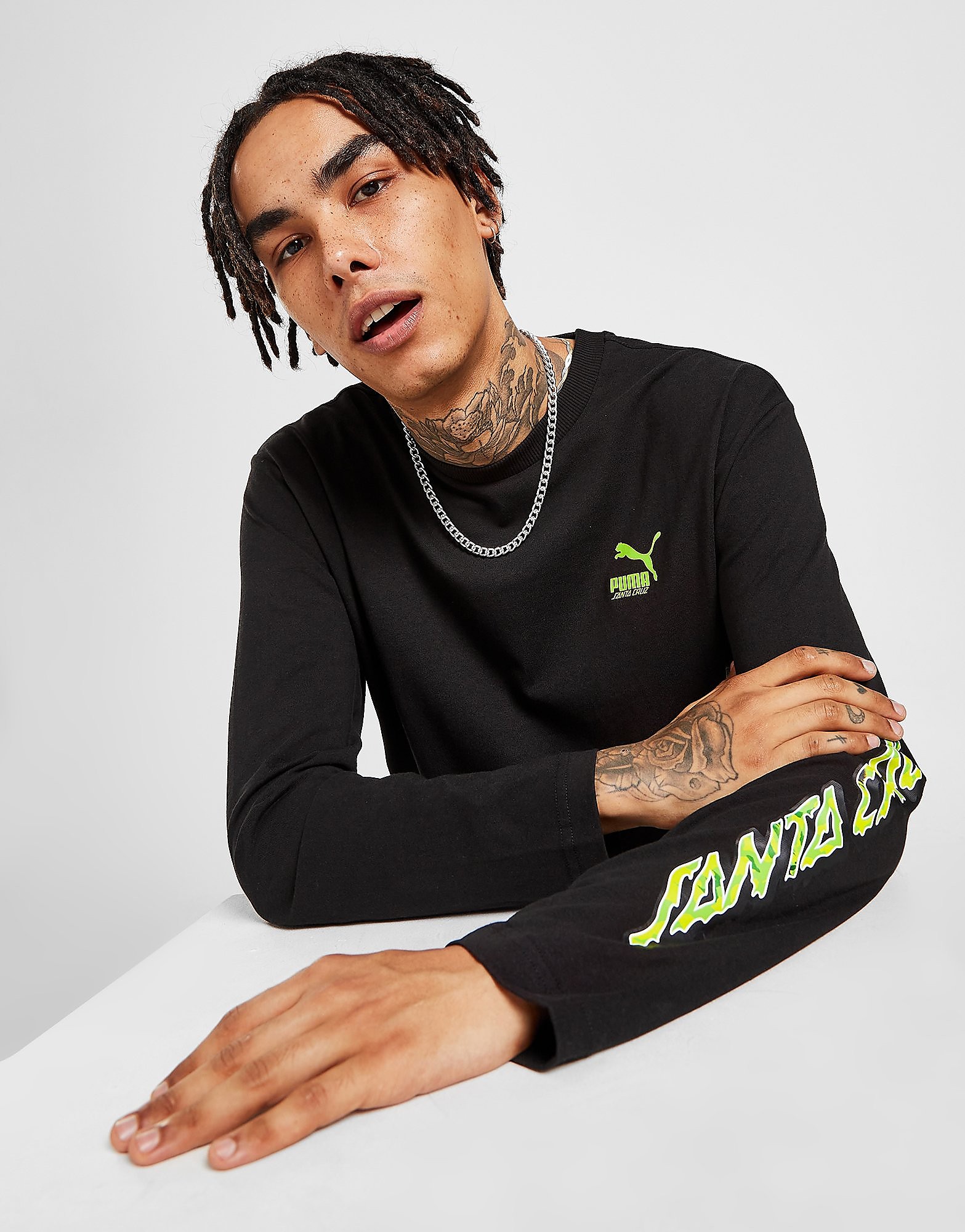 

Puma Santa Cruz Long Sleeve Graphic T-Shirt - Black - Mens, Black