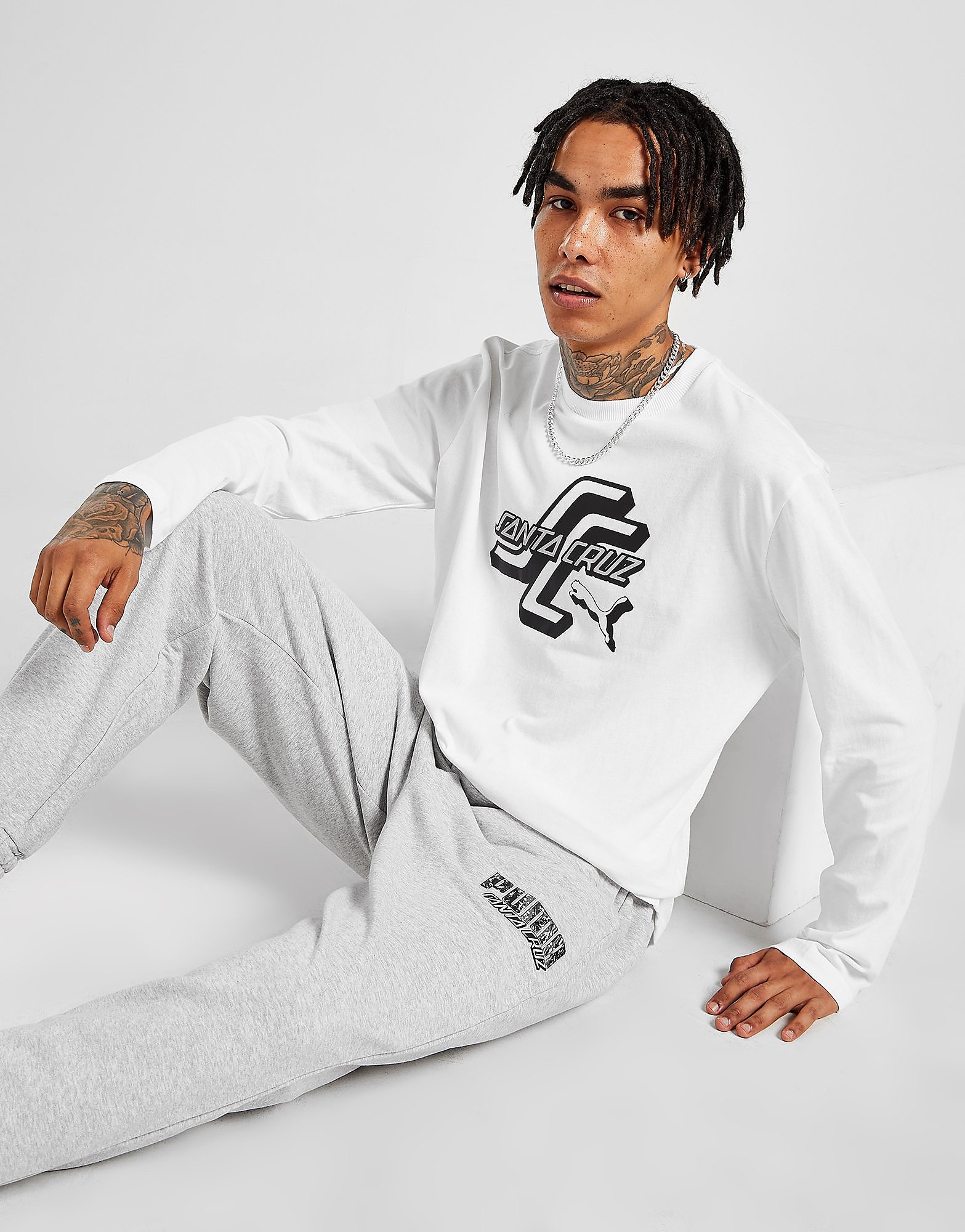 

Puma Santa Cruz Long Sleeve Logo T-Shirt - White - Mens, White
