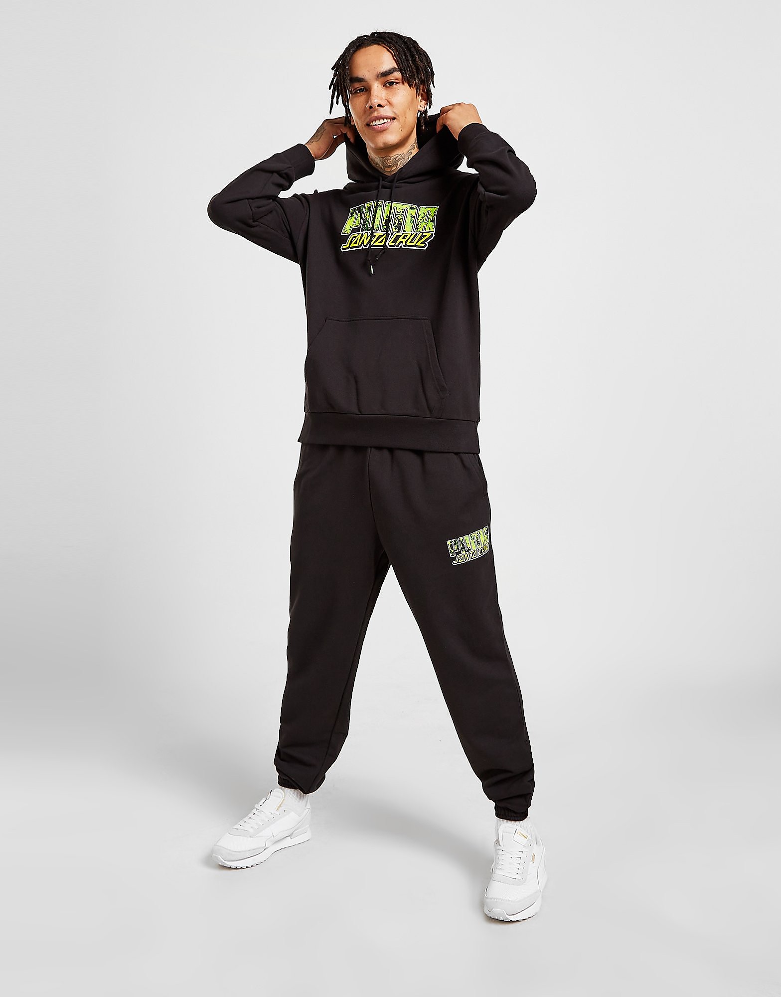

Puma Santa Cruz Logo Fleece Joggers - Black - Mens, Black