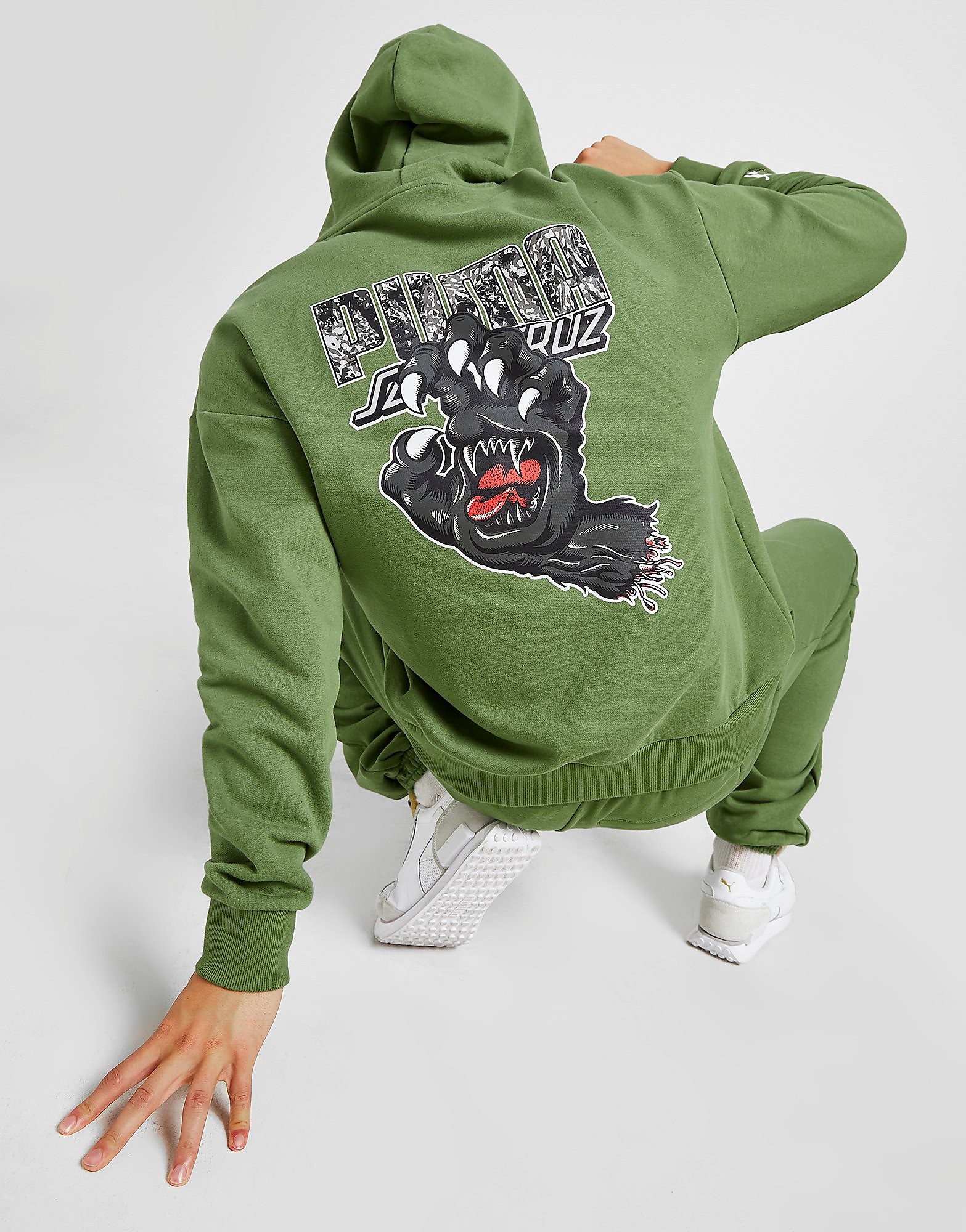 

Puma Santa Cruz Logo Fleece Hoodie - Green - Mens, Green