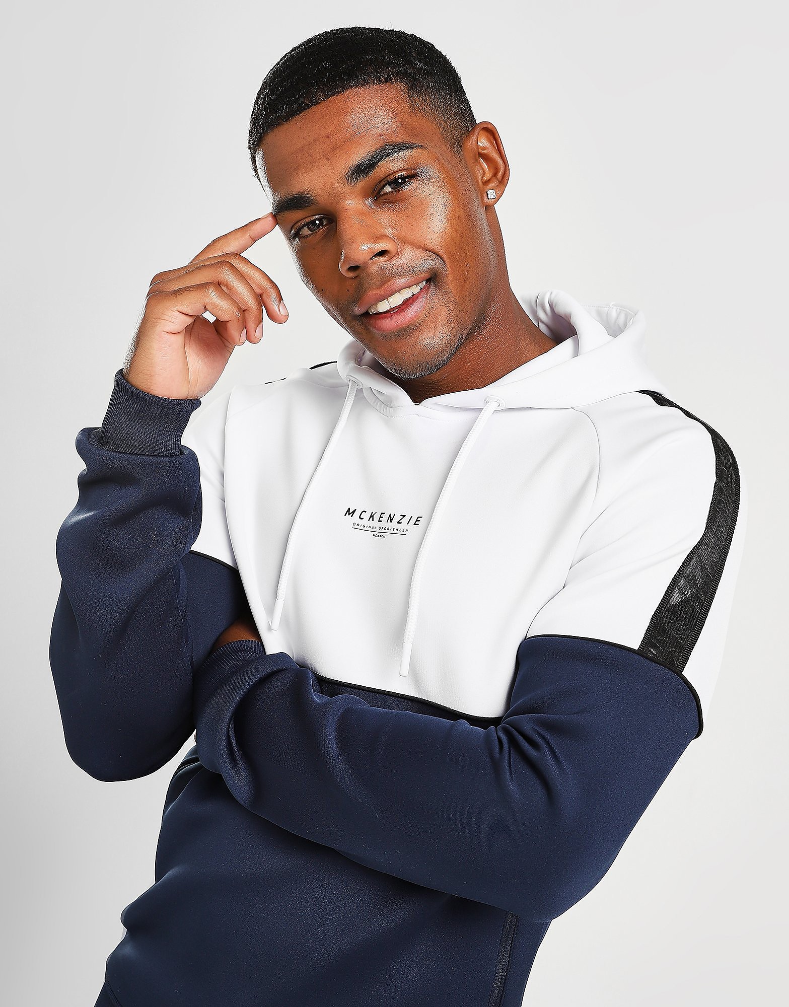 

McKenzie Emmet Poly Overhead Hoodie - Only at JD - Navy/White - Mens, Navy/White