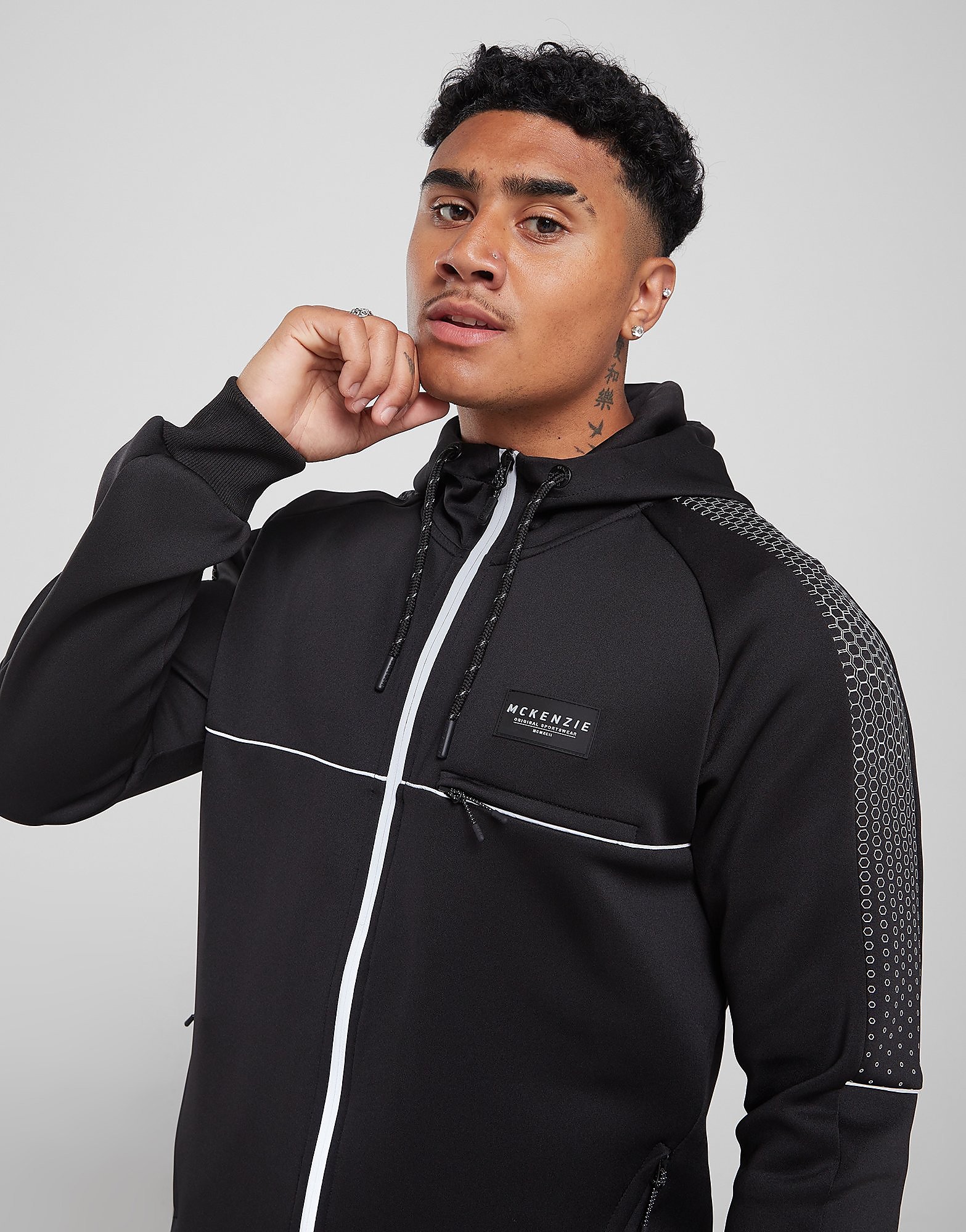 McKenzie Kaiden Poly Full Zip Hoodie - Only at JD - Black - Mens, Black