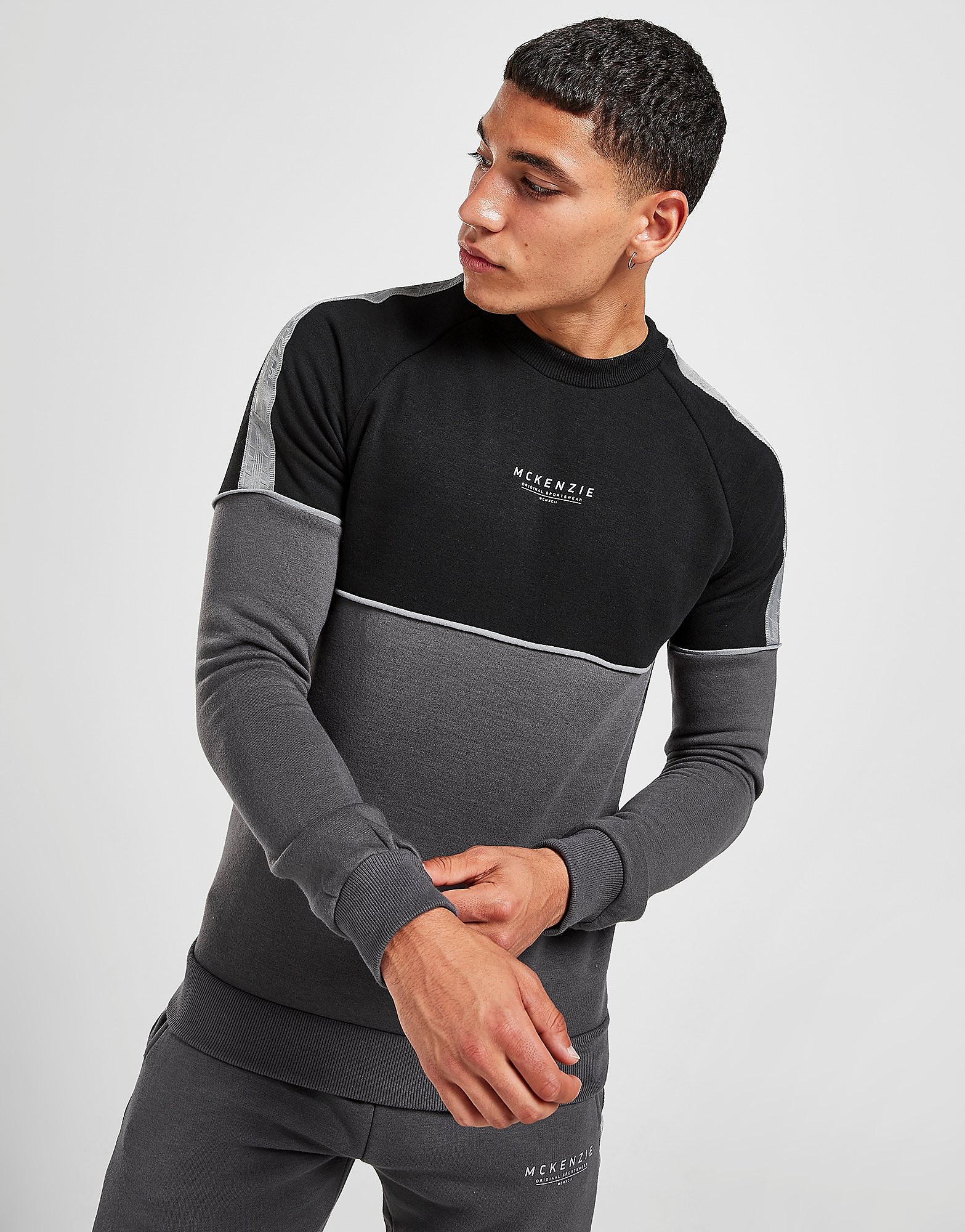 

McKenzie Emmet Fleece Tape Crew Sweatshirt - Only at JD - Grey - Mens, Grey