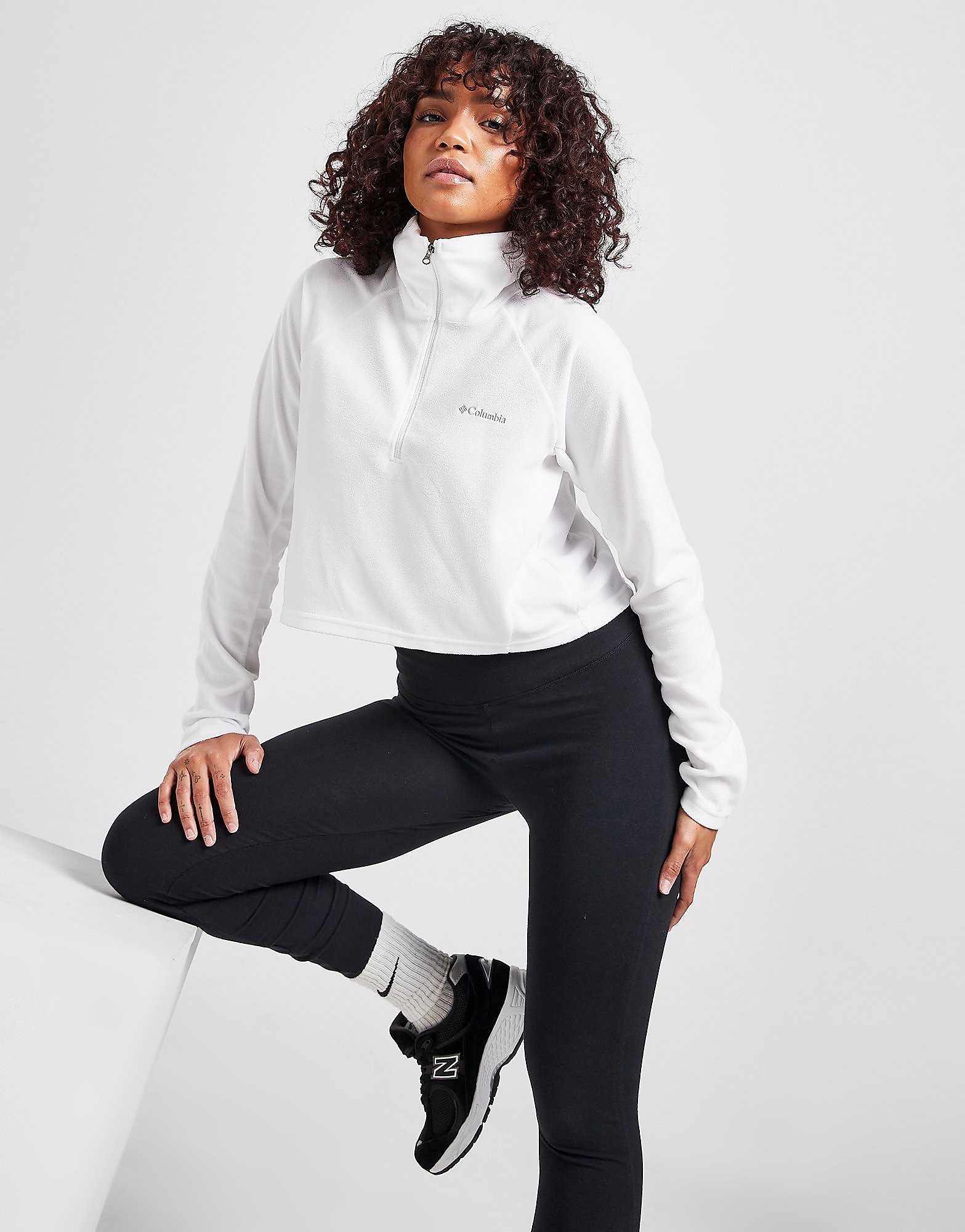 

Columbia Glacial Crop 1/4 Zip Fleece Top - White - Womens, White
