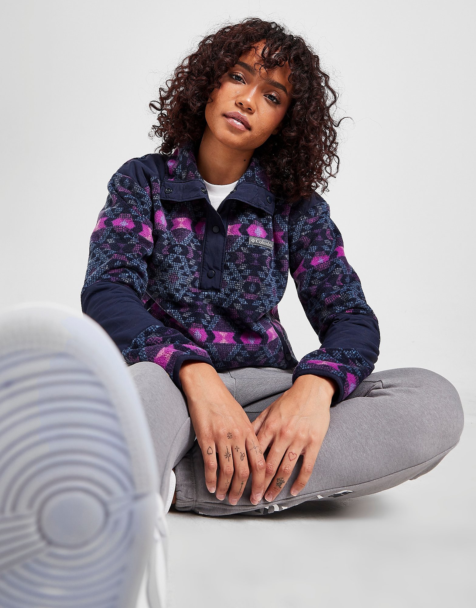 

Columbia Benton Springs Crop 1/2 Button Fleece Top - Blue - Womens, Blue