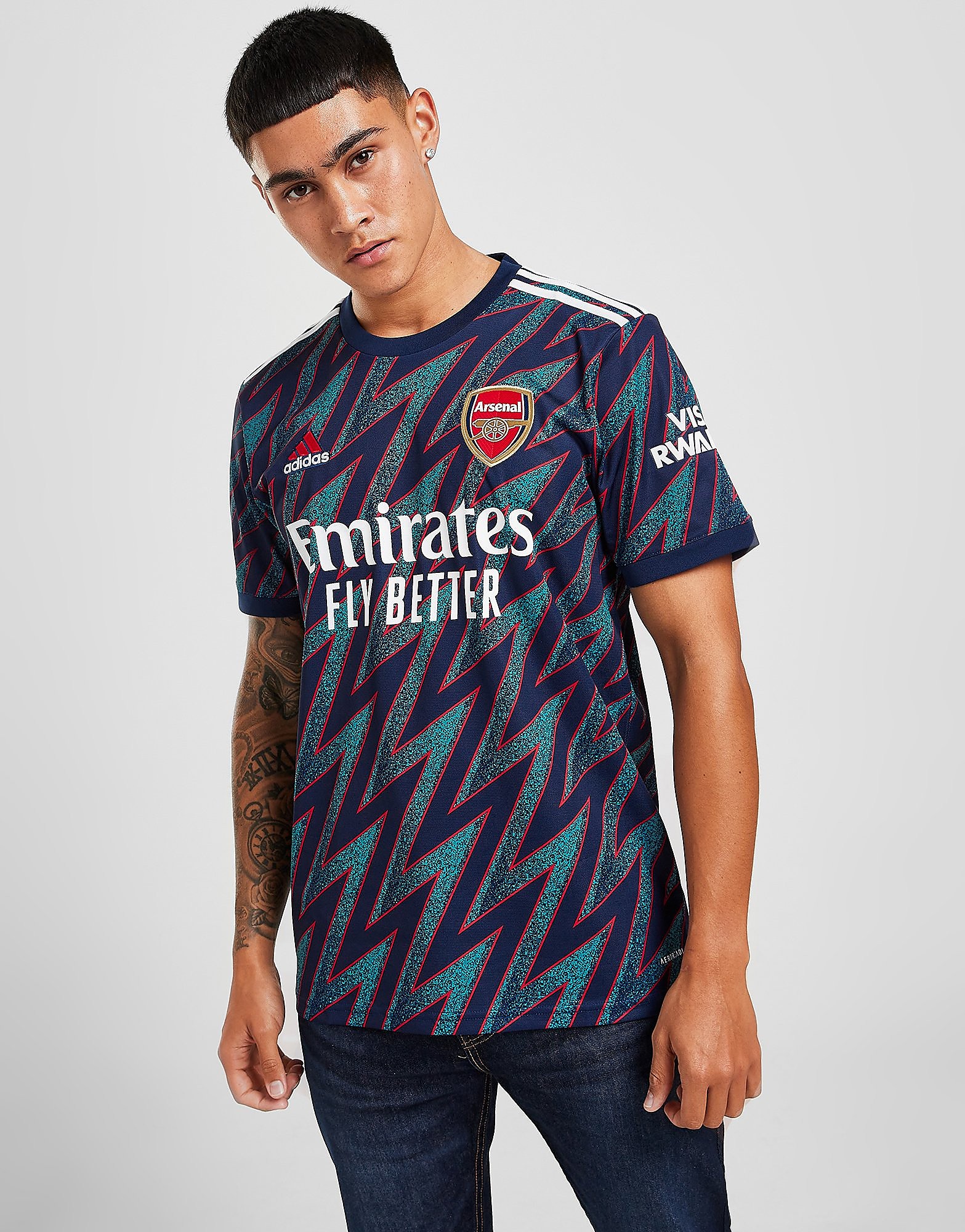 

adidas Arsenal FC 2021/22 Third Shirt - Mystery Blue - Mens, Mystery Blue