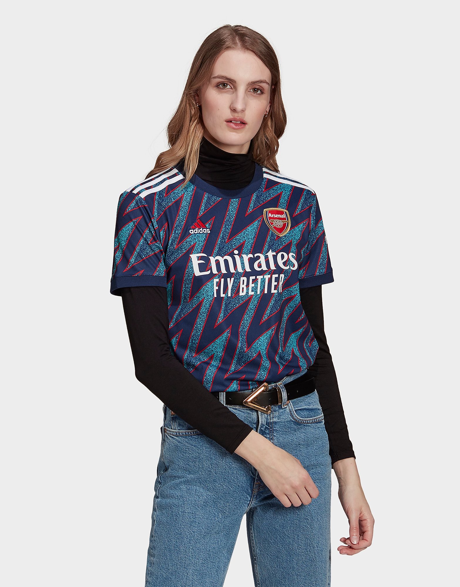 

adidas Arsenal FC 2021/22 Third Shirt - Mystery Blue - Womens, Mystery Blue