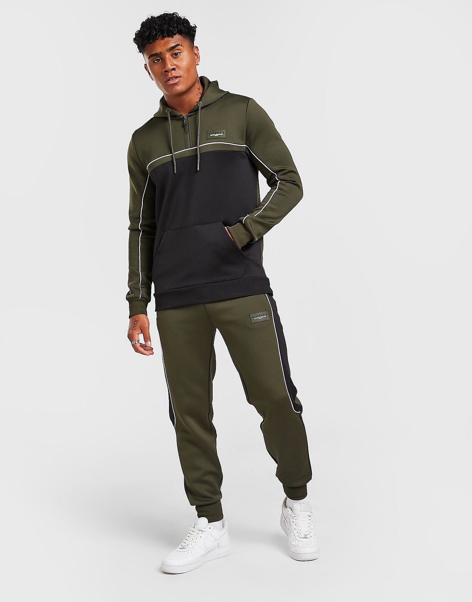 

McKenzie Adam Poly Quarter Zip Hoodie Tracksuit - Only at JD - Green - Mens, Green