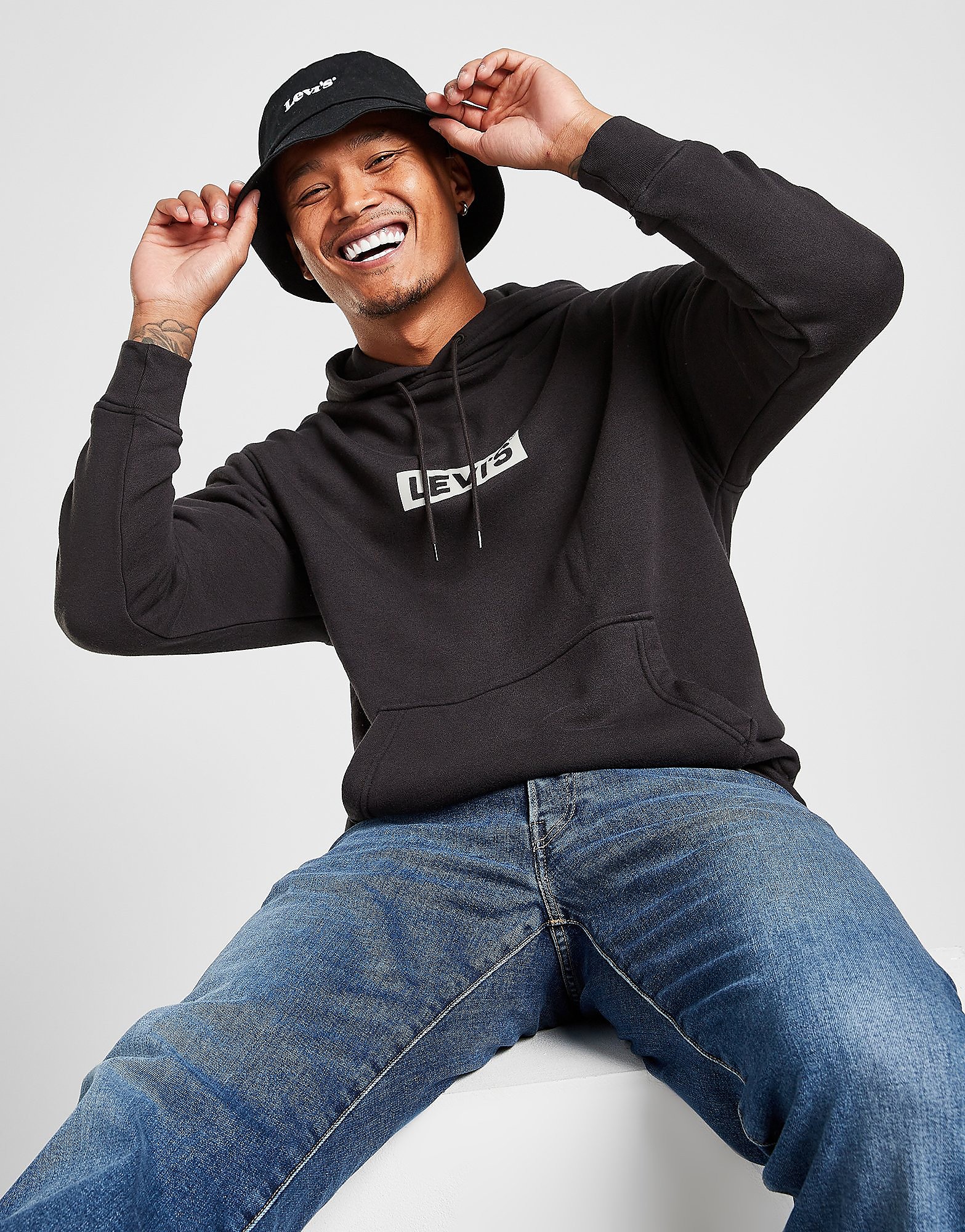 

Levis Box Tab Hoodie - Only at JD - Black - Mens, Black