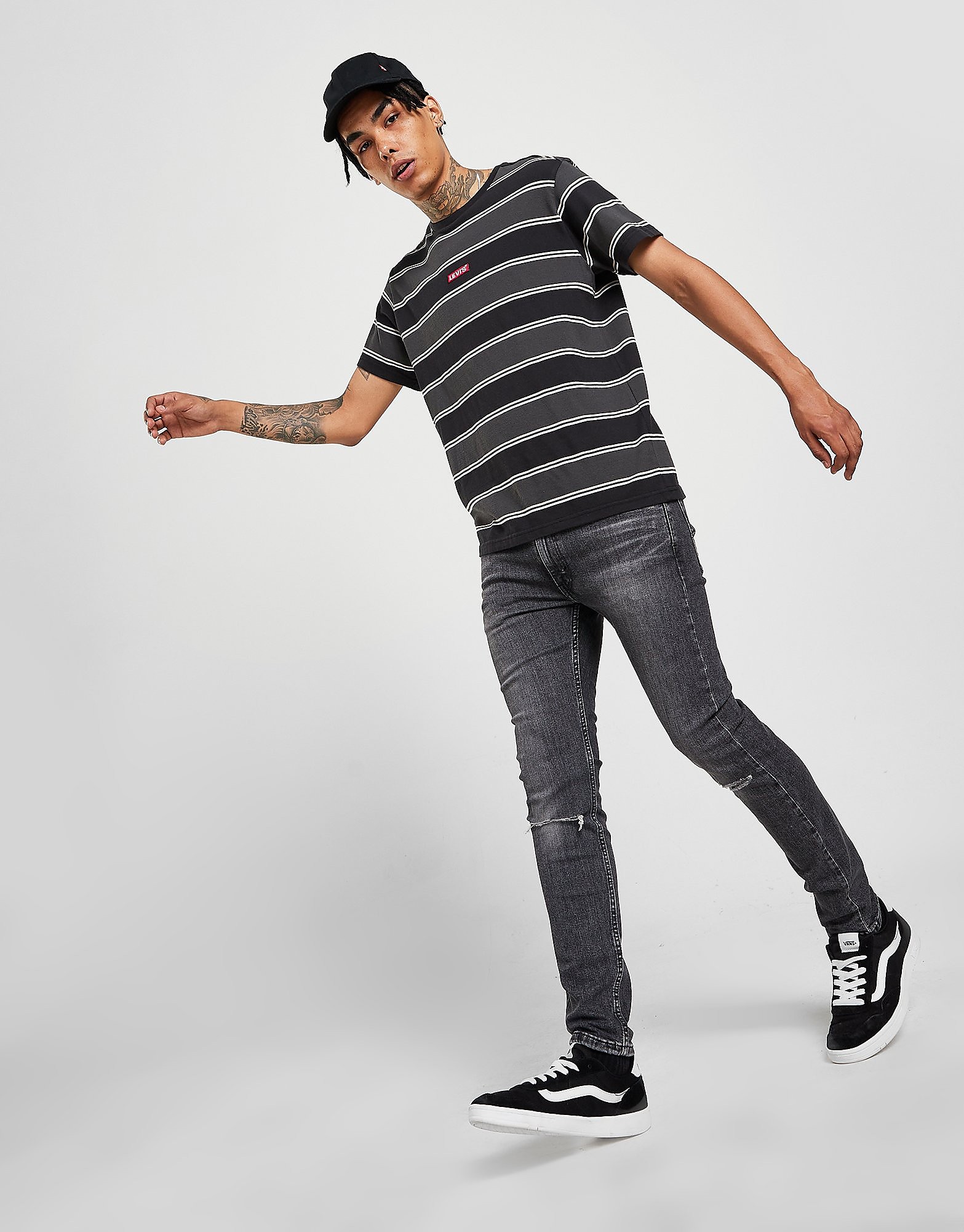 

Levis 519 Skinny Distressed Jeans - Grey - Mens, Grey