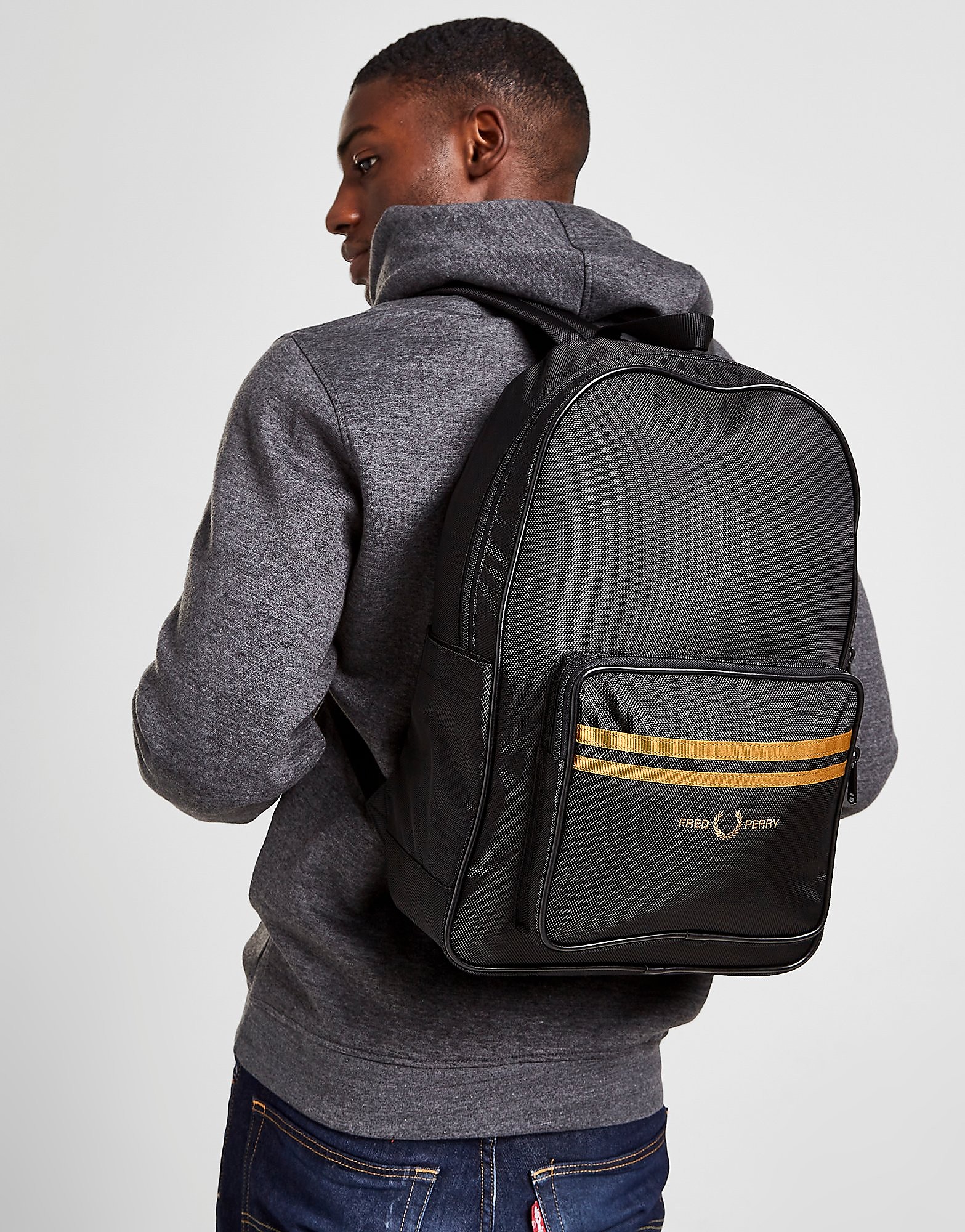 

Fred Perry Twin Tipped Backpack - Black - Mens, Black