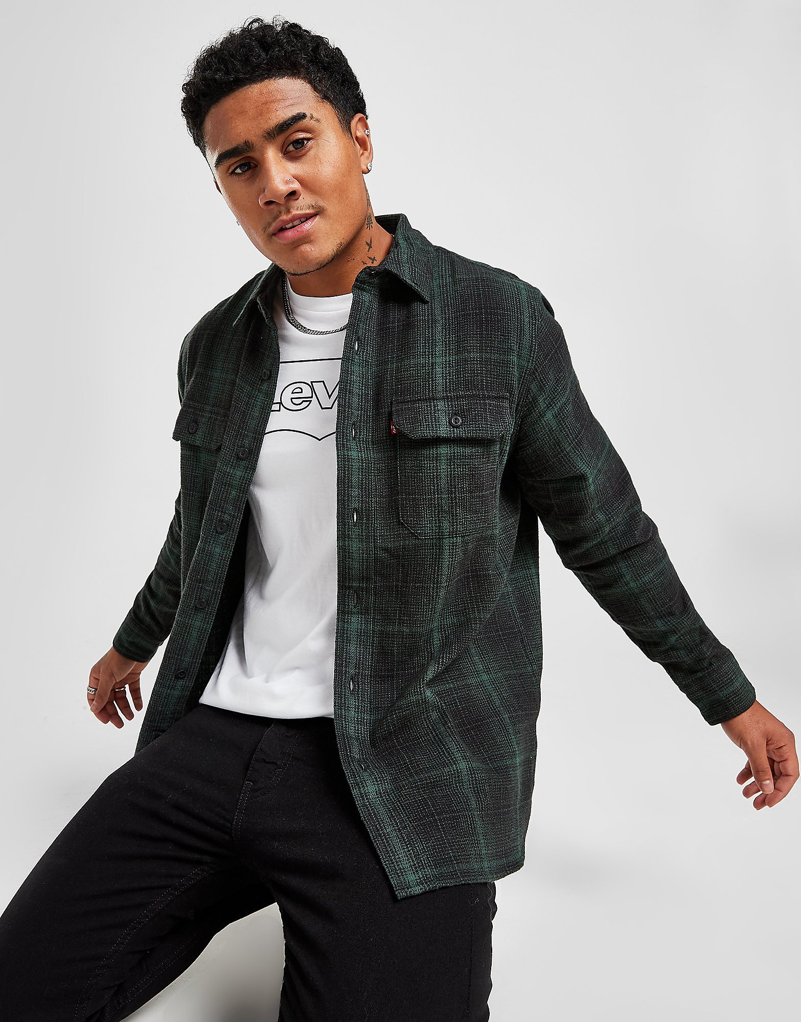 

Levis Big Check Shirt - Green - Mens, Green
