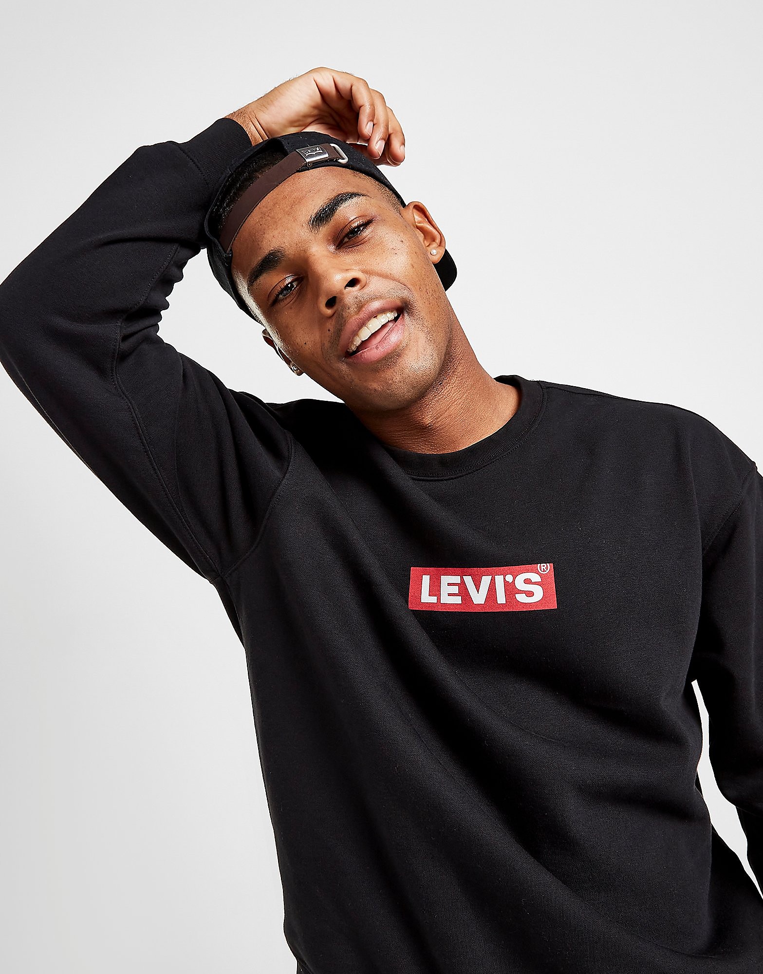 

Levis Baby Tab Crew Sweatshirt - Black - Mens, Black