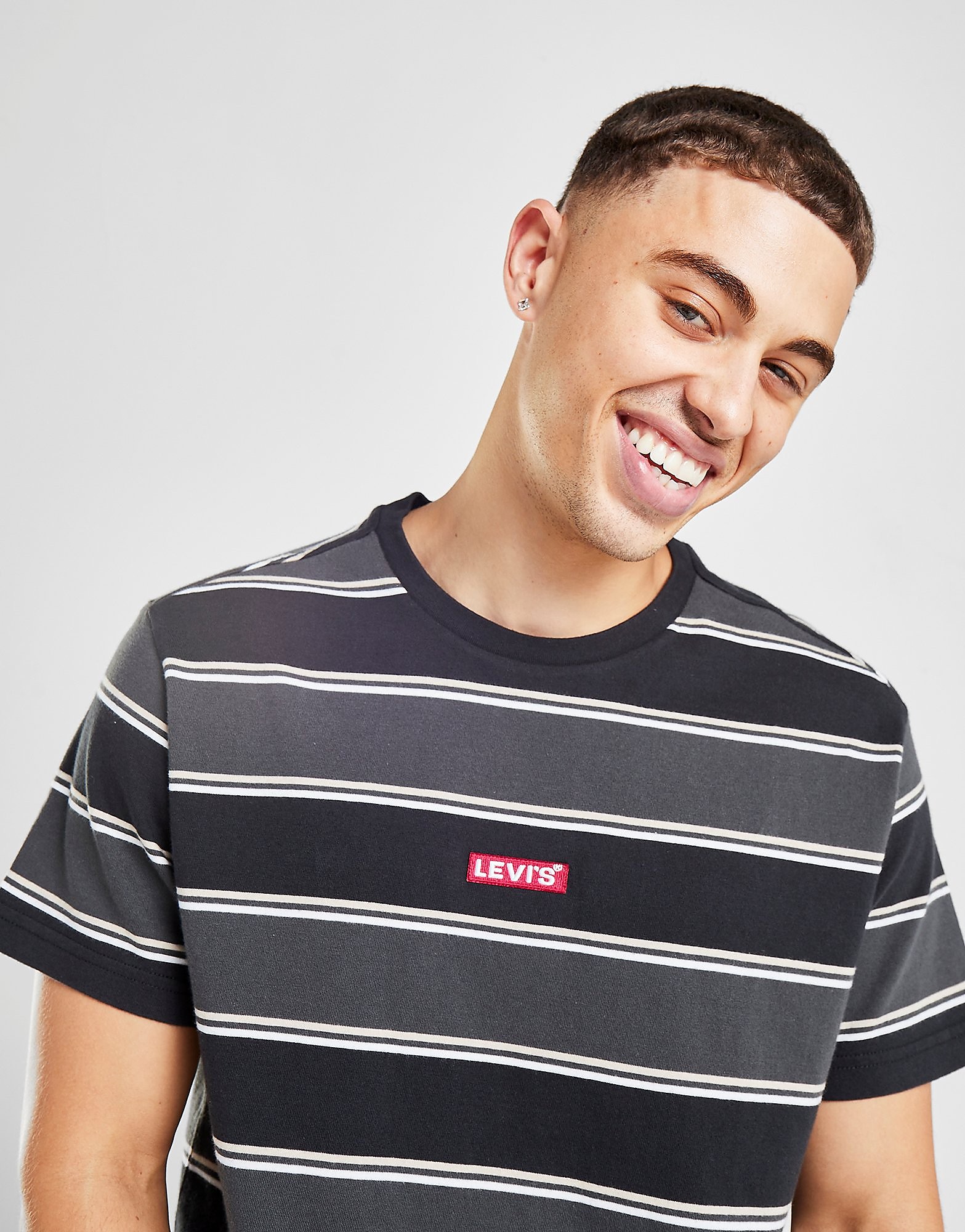 

Levis Baby Tab Stripe T-Shirt - Only at JD - Grey - Mens, Grey