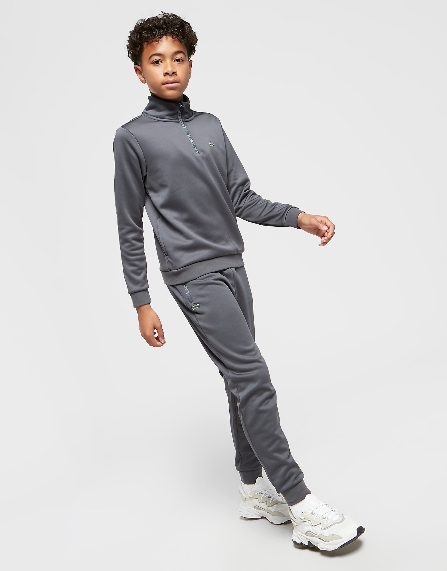 Lacoste Poly Fleece Tape Track Pants Junior - Only at JD - Grey - Kids, Grey