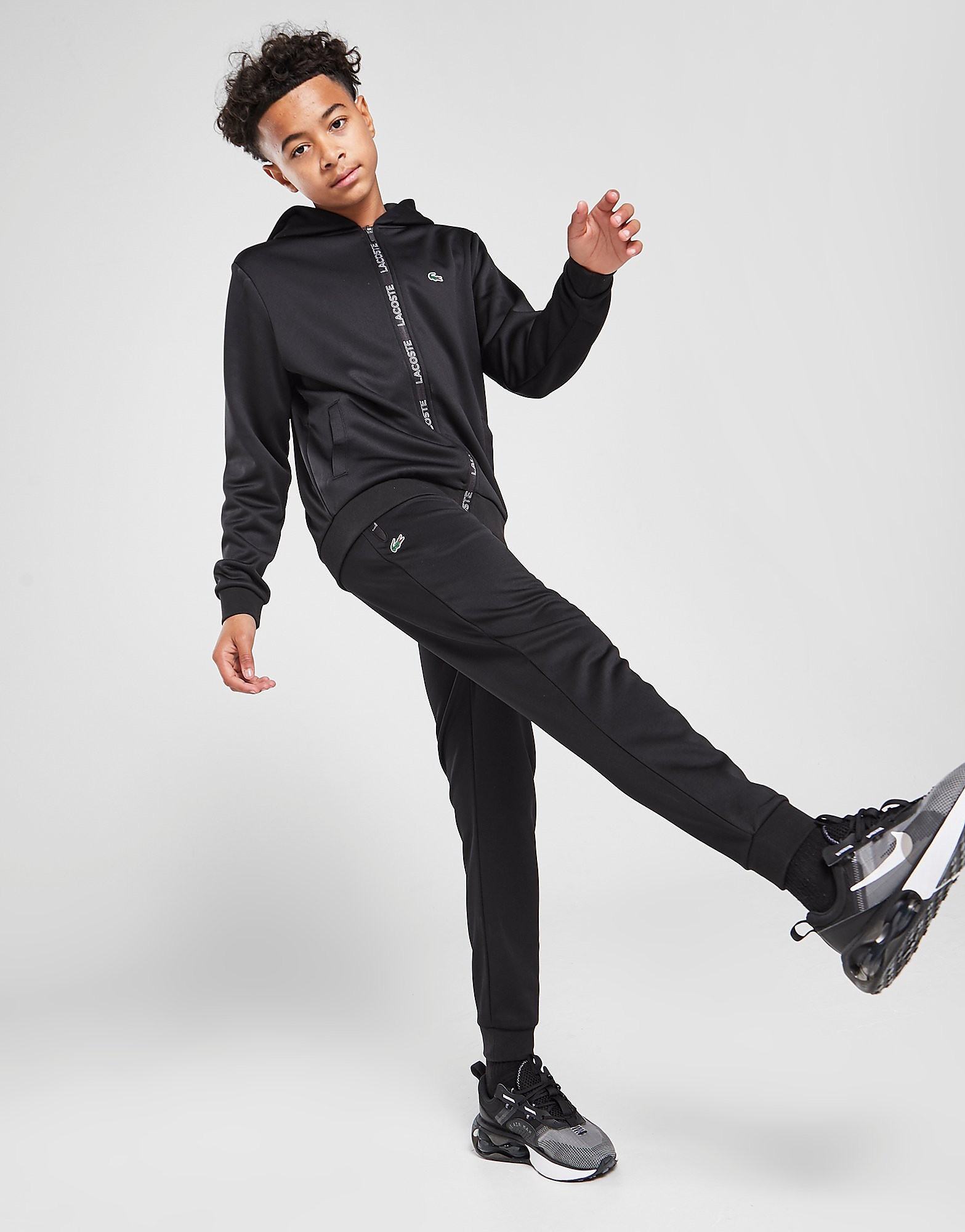 

Lacoste Poly Fleece Tape Track Pants Junior - Only at JD - Black - Kids, Black