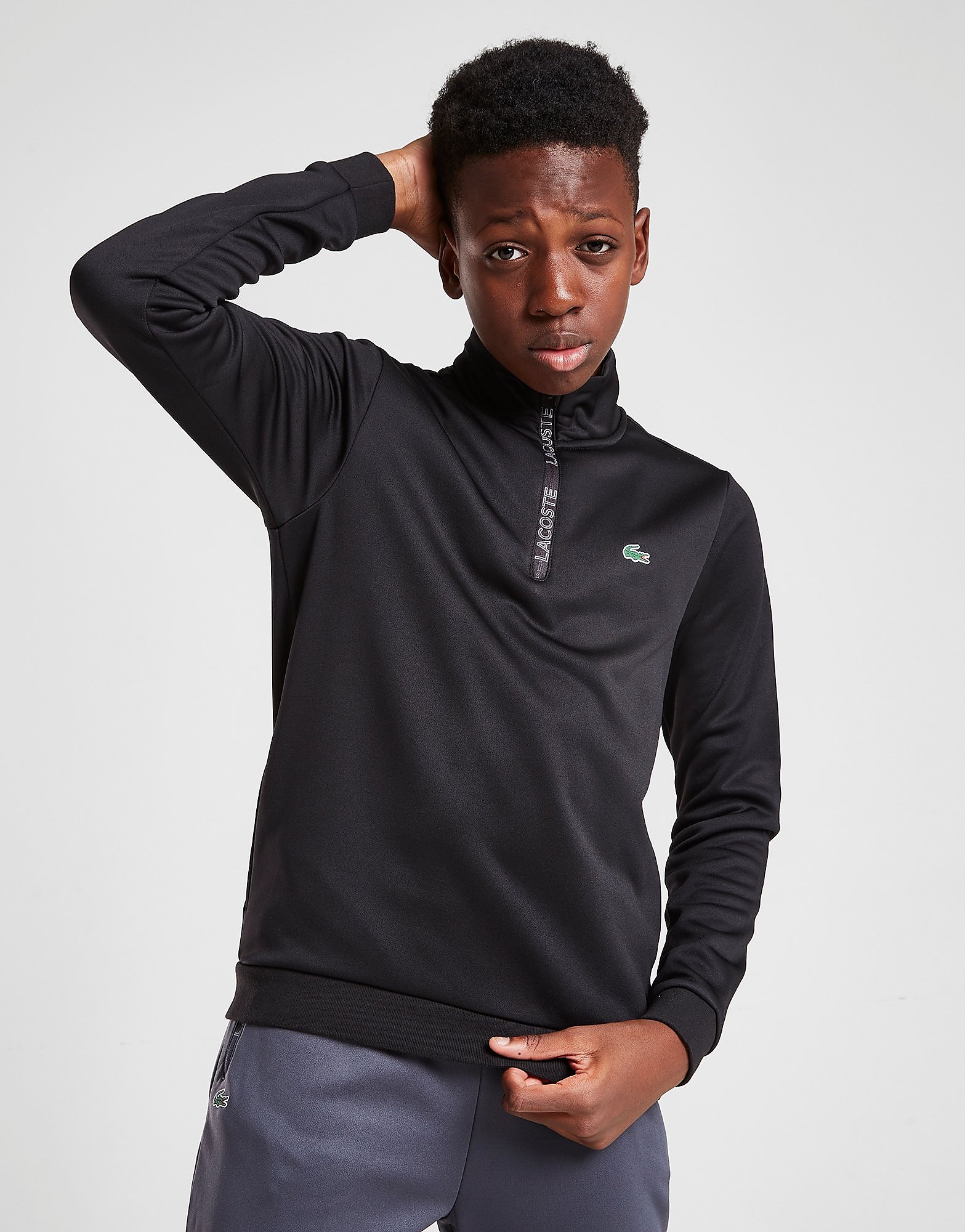 

Lacoste Poly Fleece Tape 1/4 Zip Top - Only at JD - Black - Kids, Black