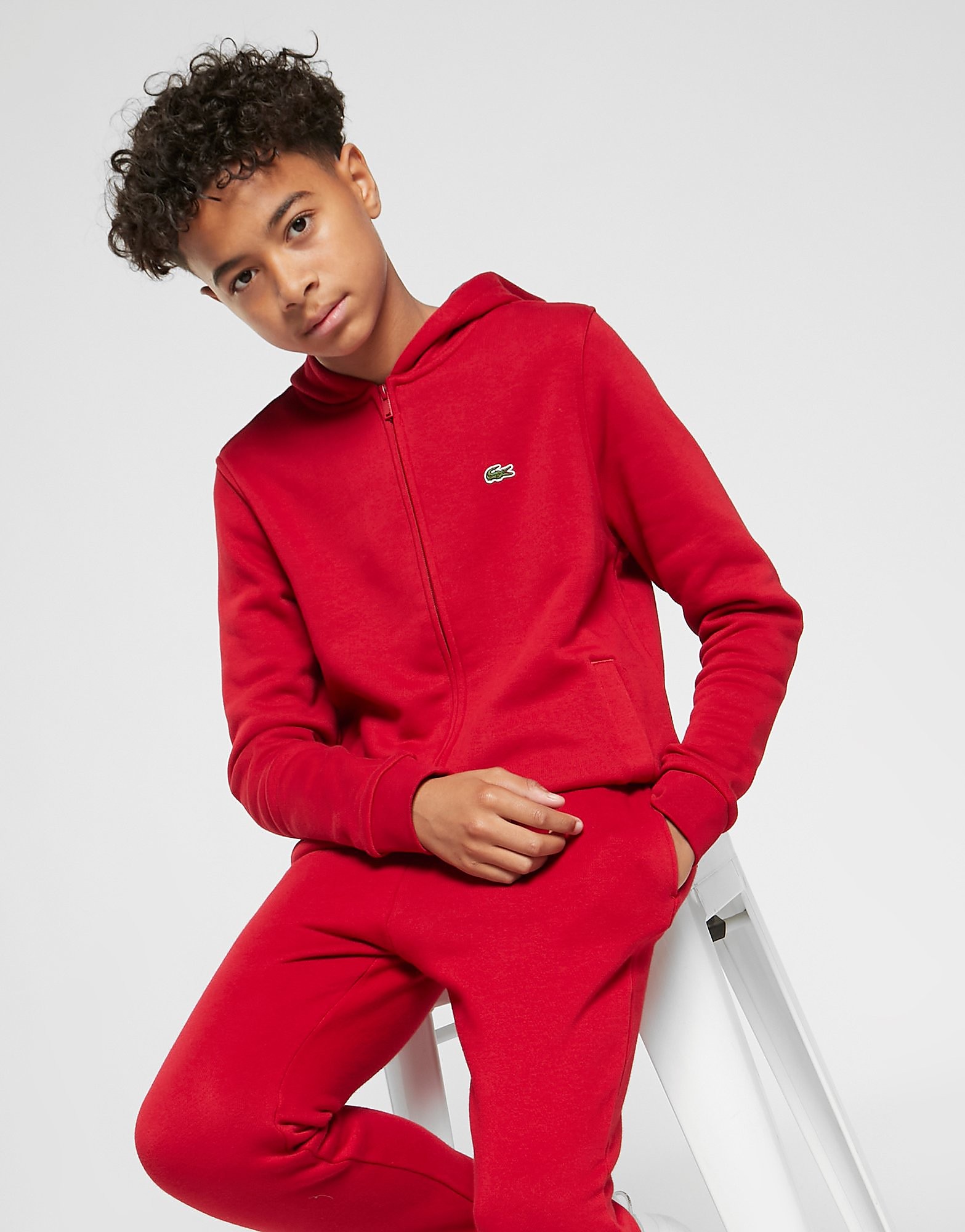 

Lacoste Small Croc Full Zip Hoodie Junior - Red - Kids, Red