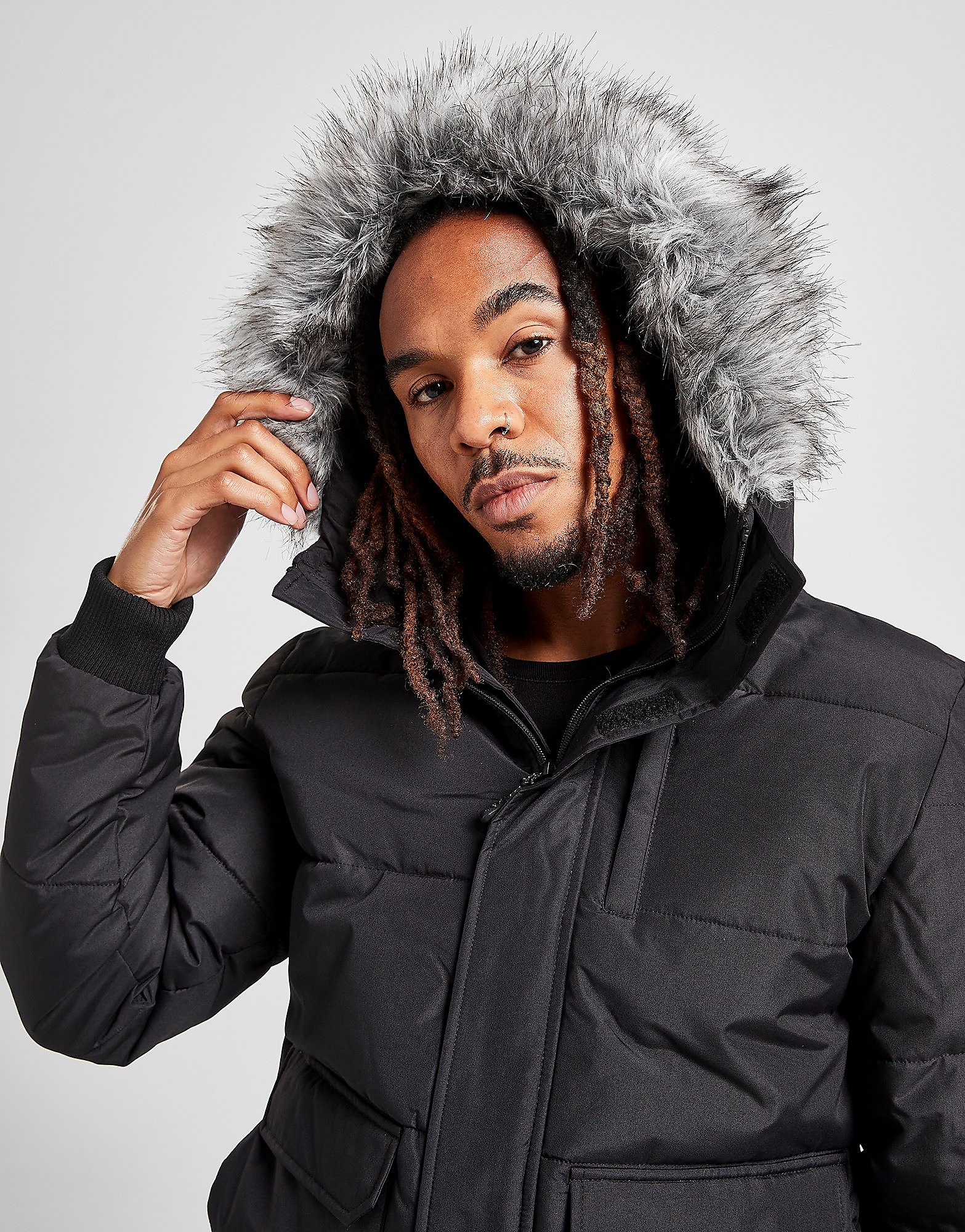 McKenzie Labeth Bomber Parka Jacket - Only at JD - Black - Mens, Black
