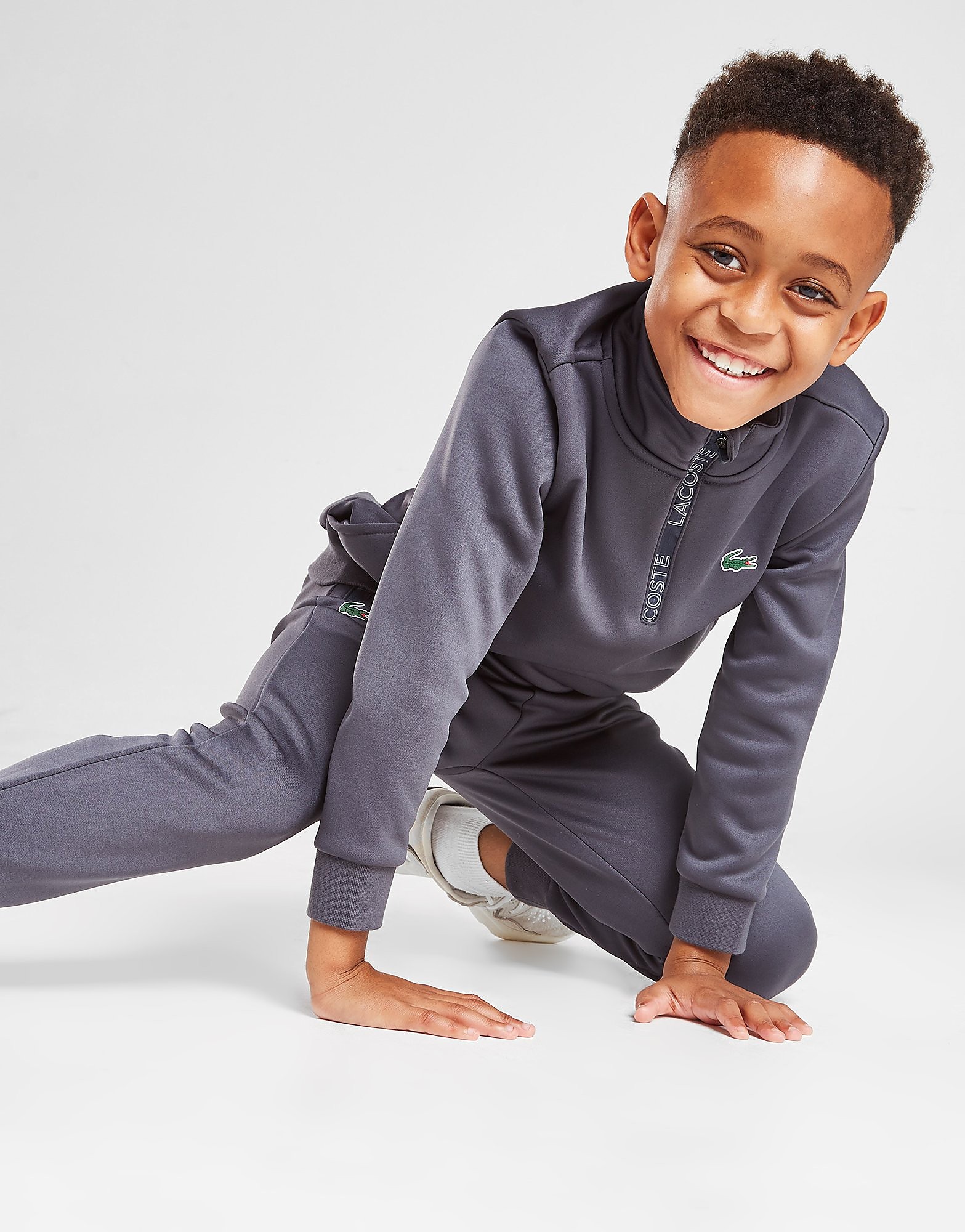 

Lacoste Poly Fleece Tape 1/2 Zip Top Children - Only at JD - Grey - Kids, Grey