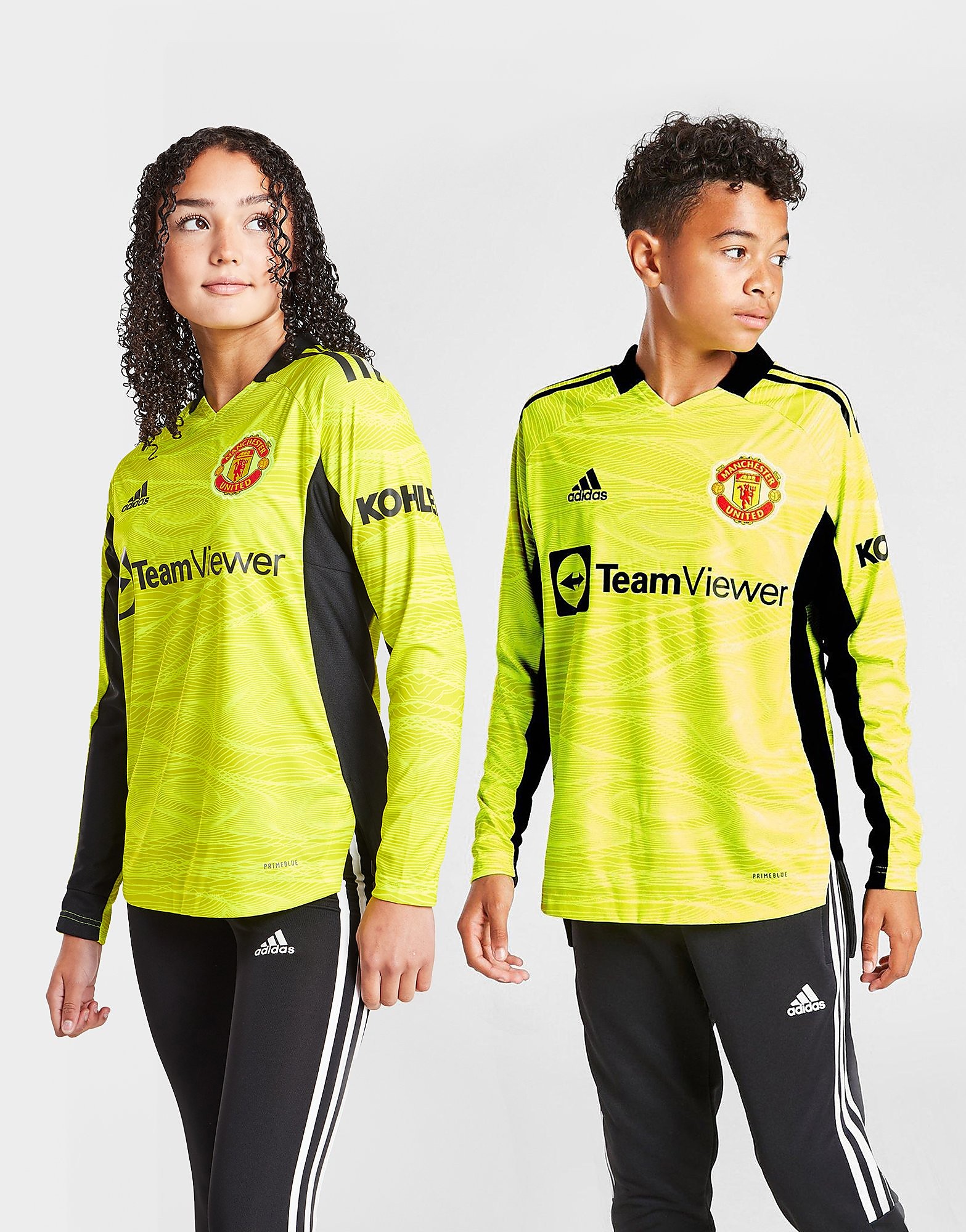 

adidas Manchester United 2021/22 Home GK Shirt Junior - Team Solar Yellow / Acid Yellow - Kids, Team Solar Yellow / Acid Yellow