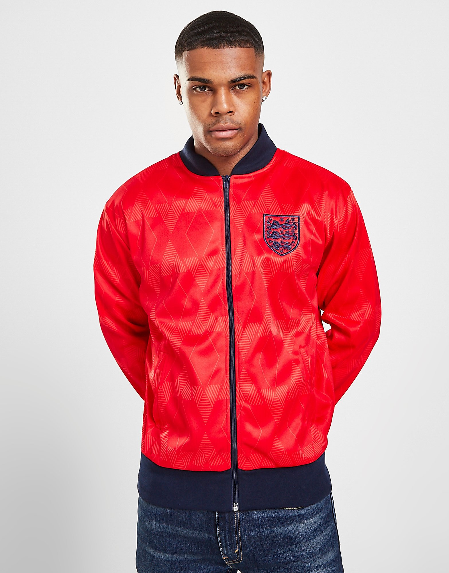 

Score Draw England '90 Away Retro Track Top - Red - Mens, Red
