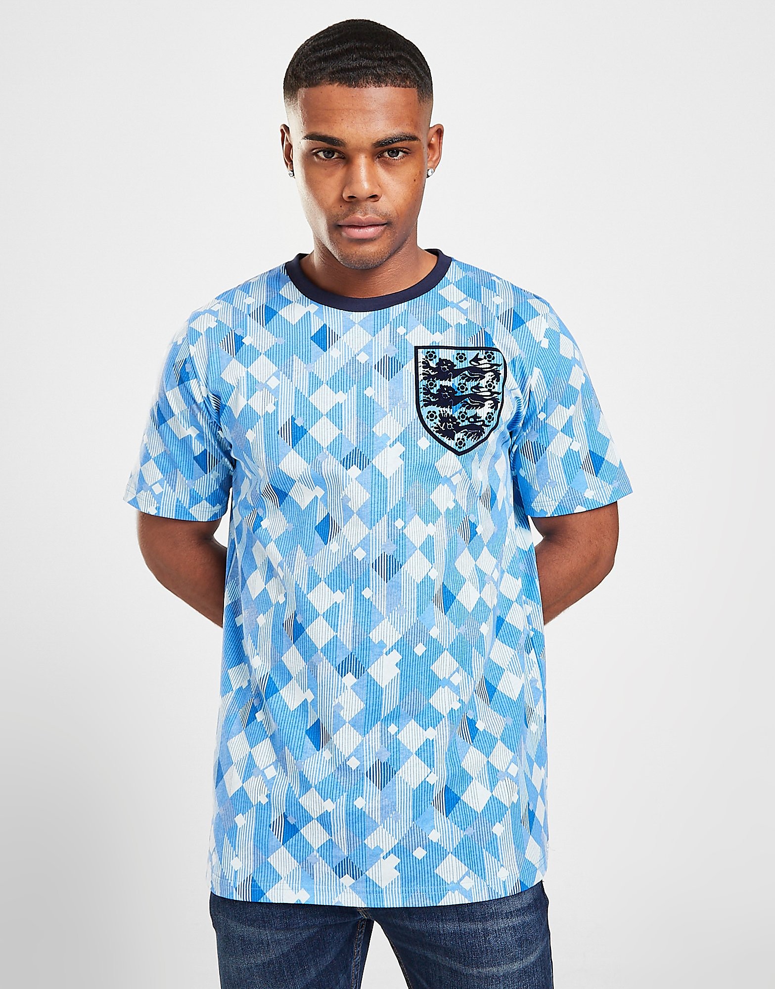 

Score Draw England '90 Training Retro T-Shirt - Blue - Mens, Blue