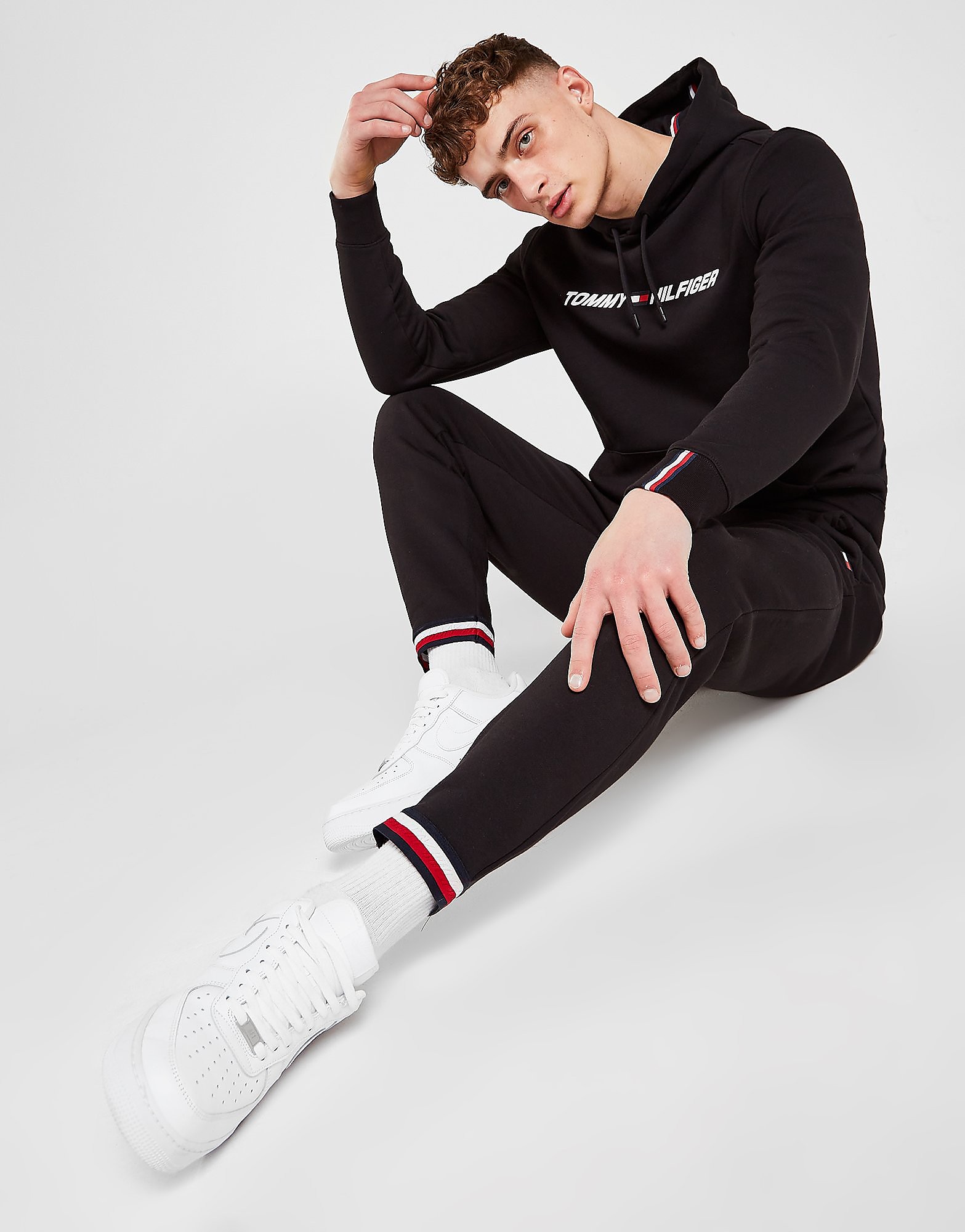 

Tommy Hilfiger Tri Ribbed Joggers - Only at JD - Black - Mens, Black