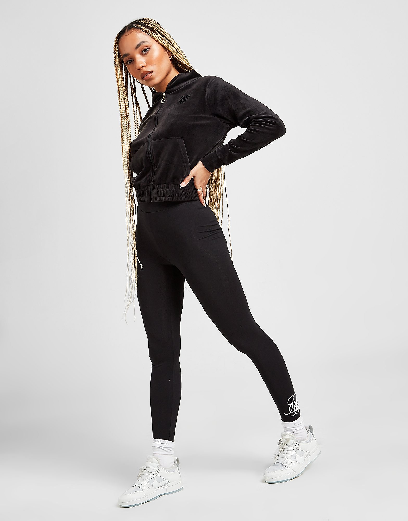

SikSilk High Waist Logo Leggings - Black - Womens, Black