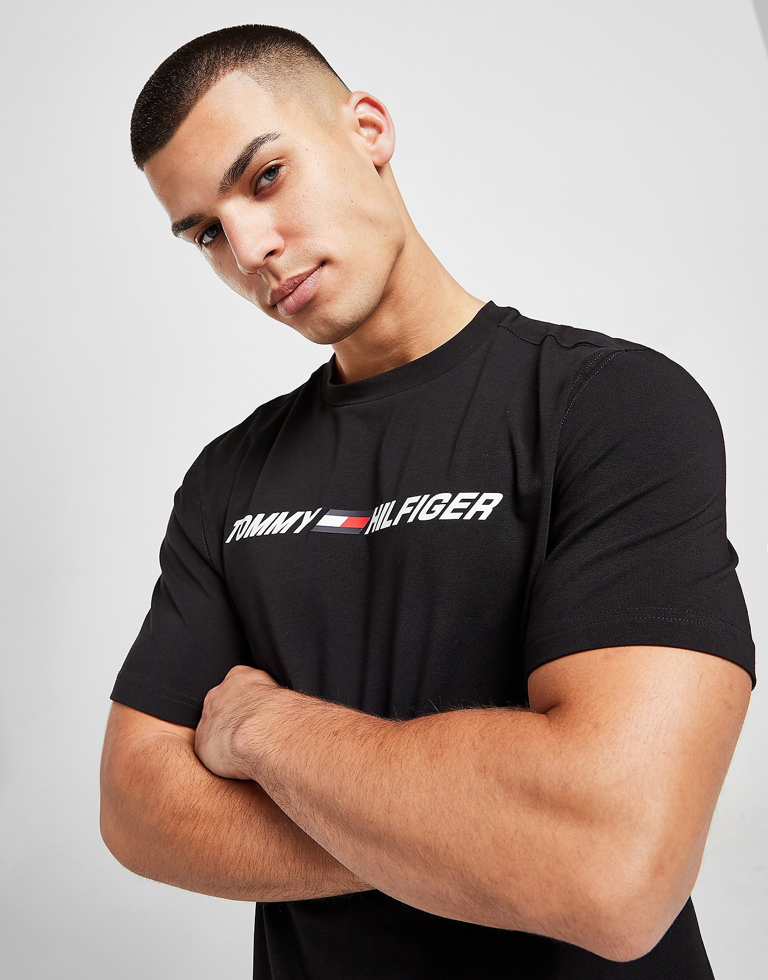 

Tommy Hilfiger Flag Large Logo T-Shirt - Only at JD - Black - Mens, Black