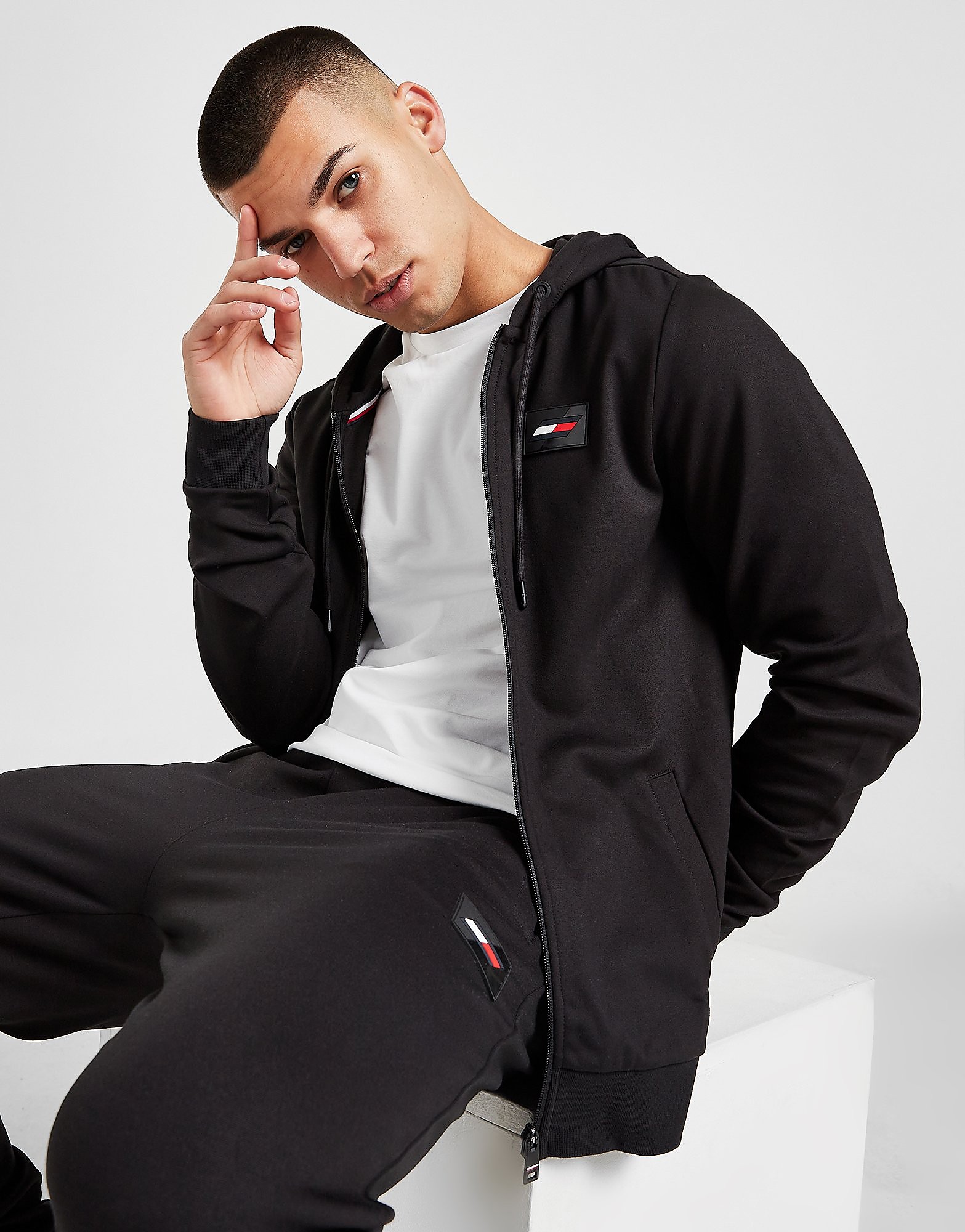

Tommy Hilfiger Double Knit Full Zip Hoodie - Only at JD - Black - Mens, Black
