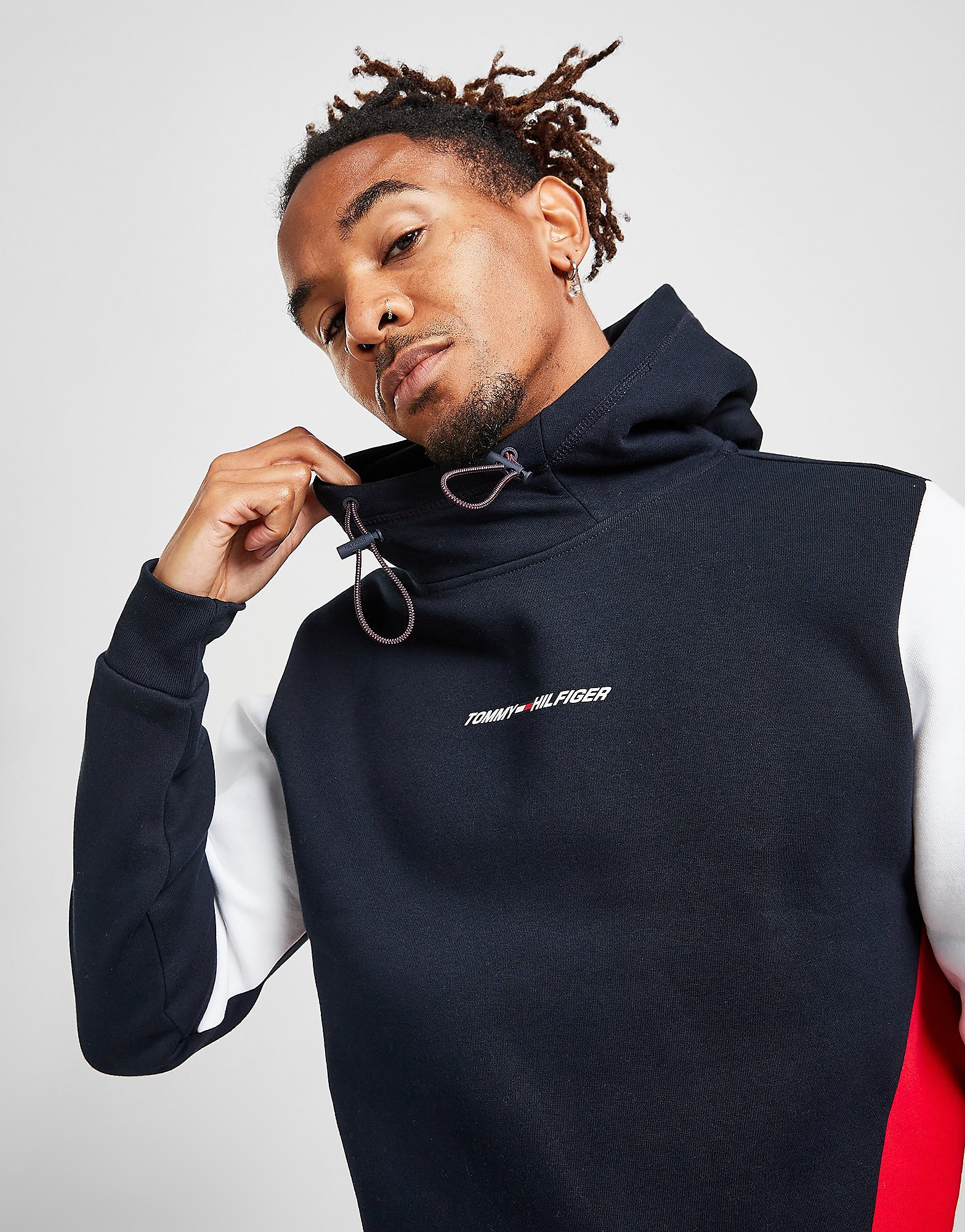 

Tommy Hilfiger Horizontal Colour Block Hoodie - Only at JD - Navy - Mens, Navy