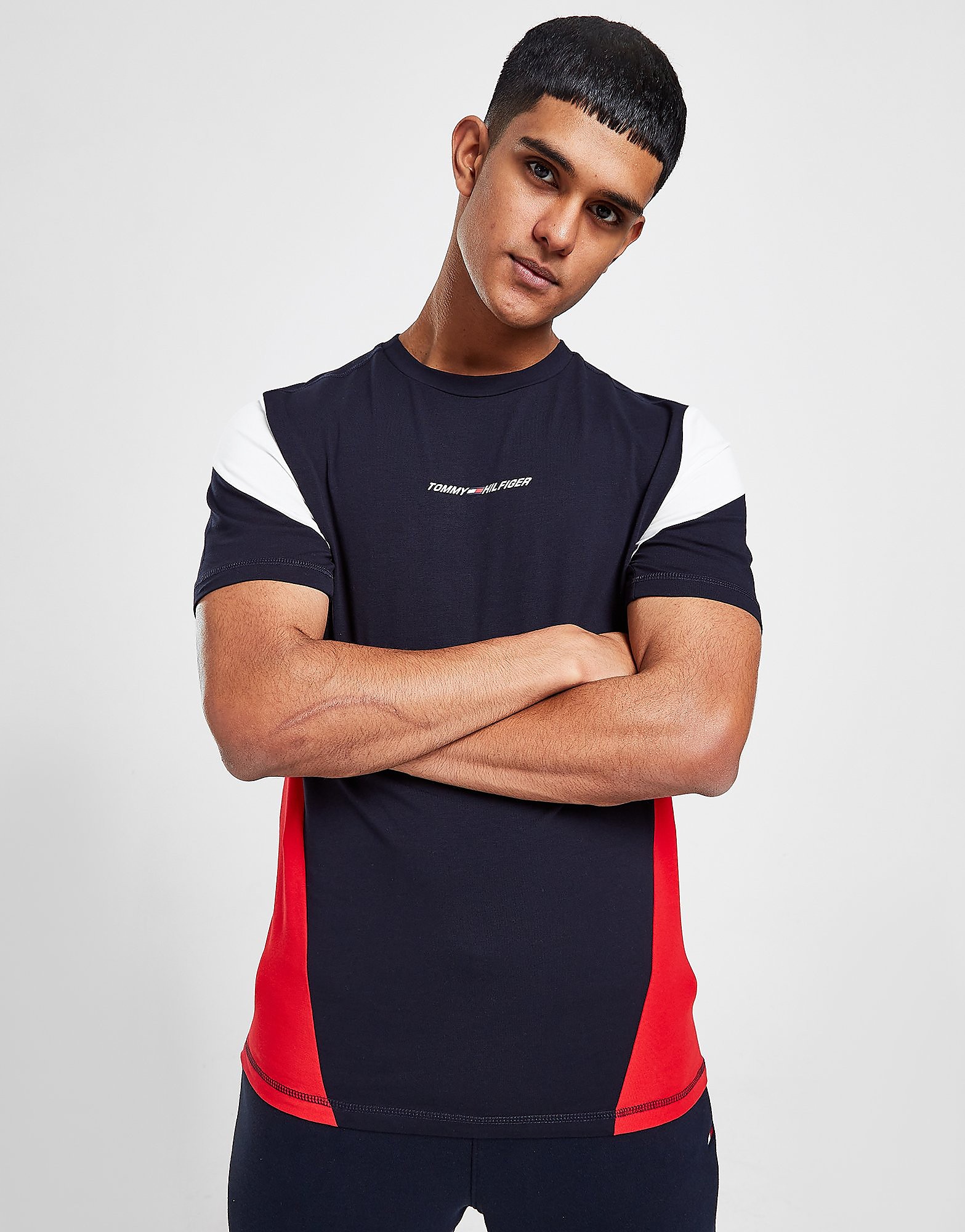 

Tommy Hilfiger Horizon Colour Block T-Shirt - Navy - Mens, Navy
