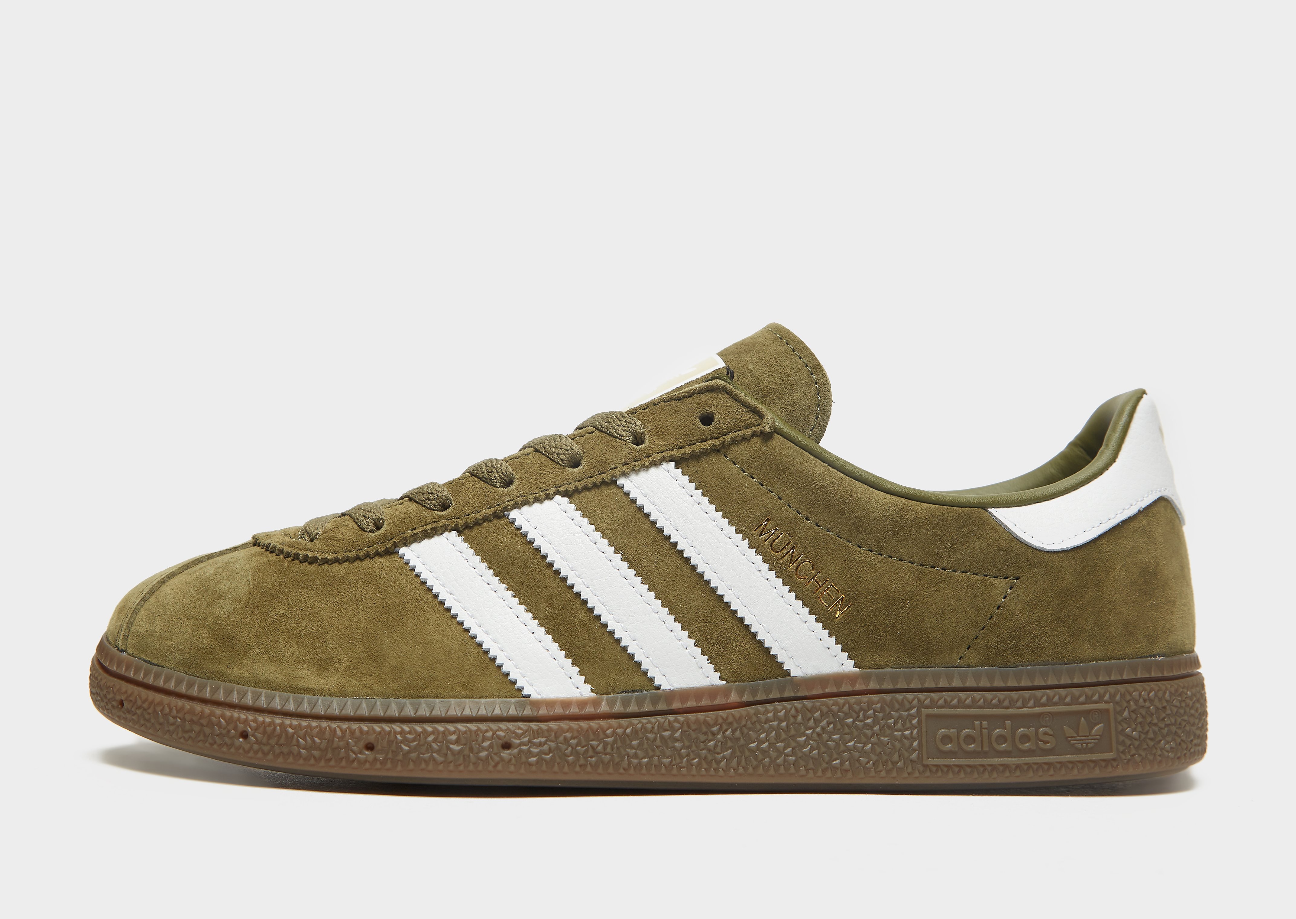 

adidas Originals Munchen - Focus Olive / Cloud White / Gold Metallic/White - Womens, Focus Olive / Cloud White / Gold Metallic/White